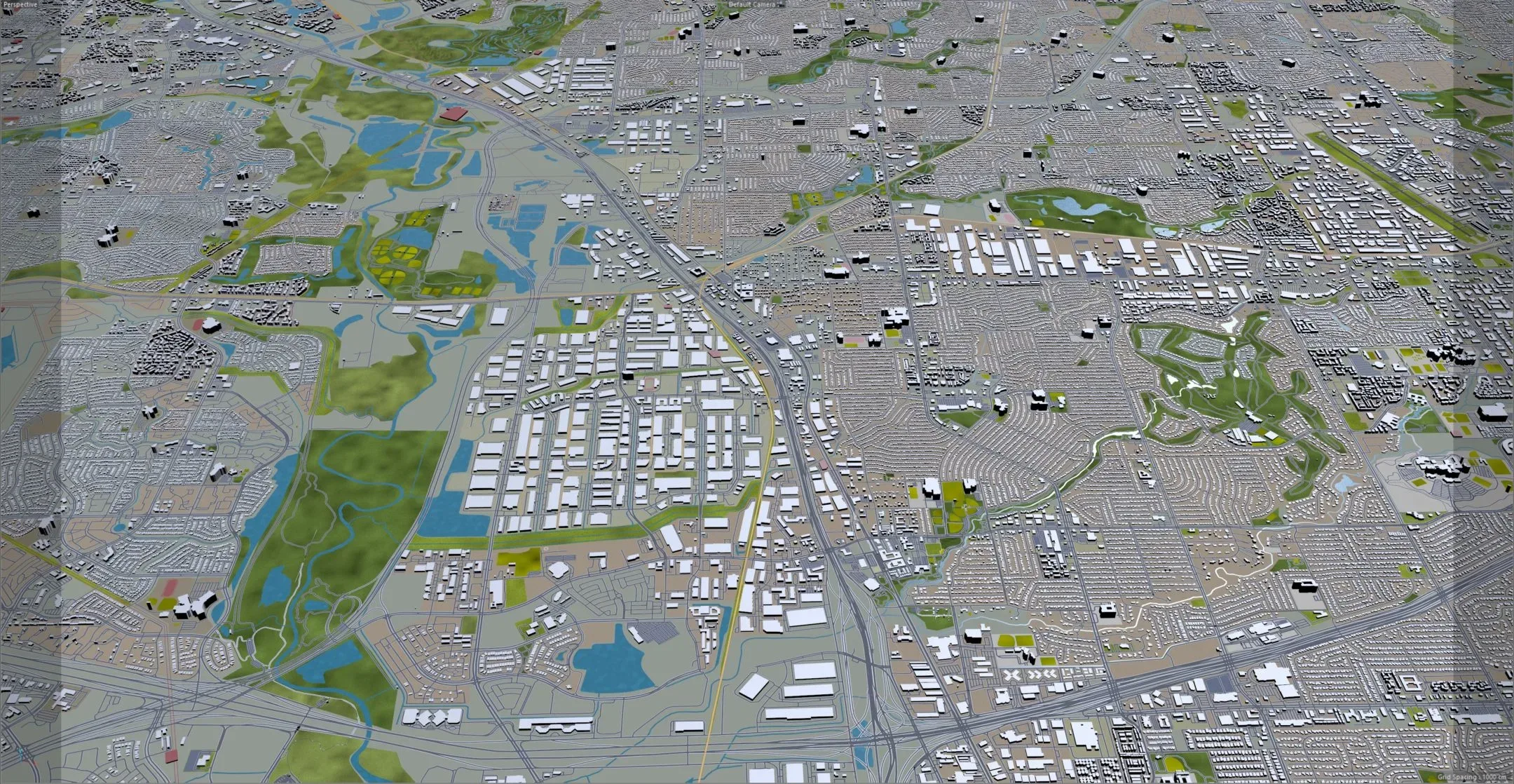 Carrollton city Texas USA 3d model 25km