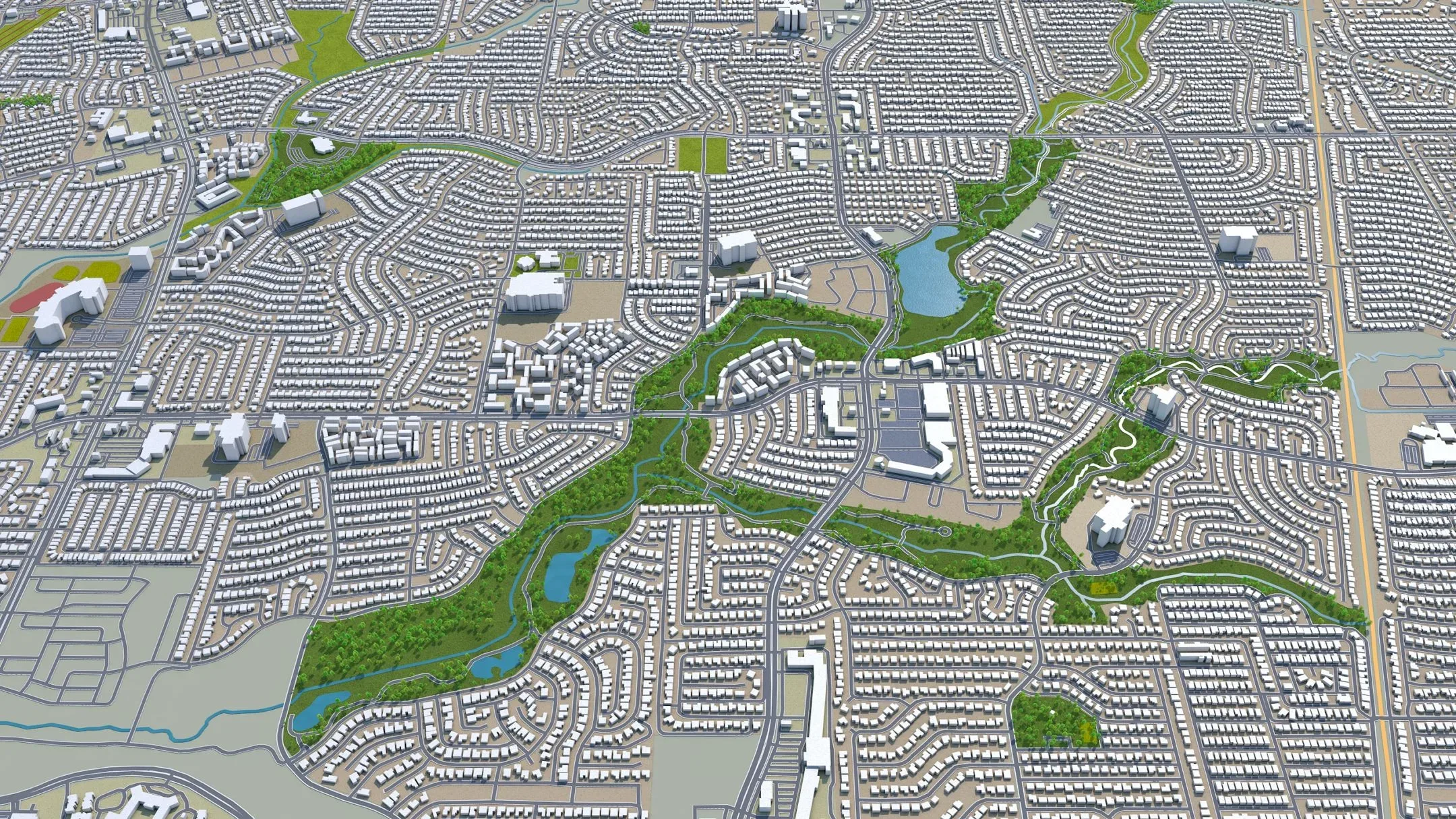 Carrollton city Texas USA 3d model 25km