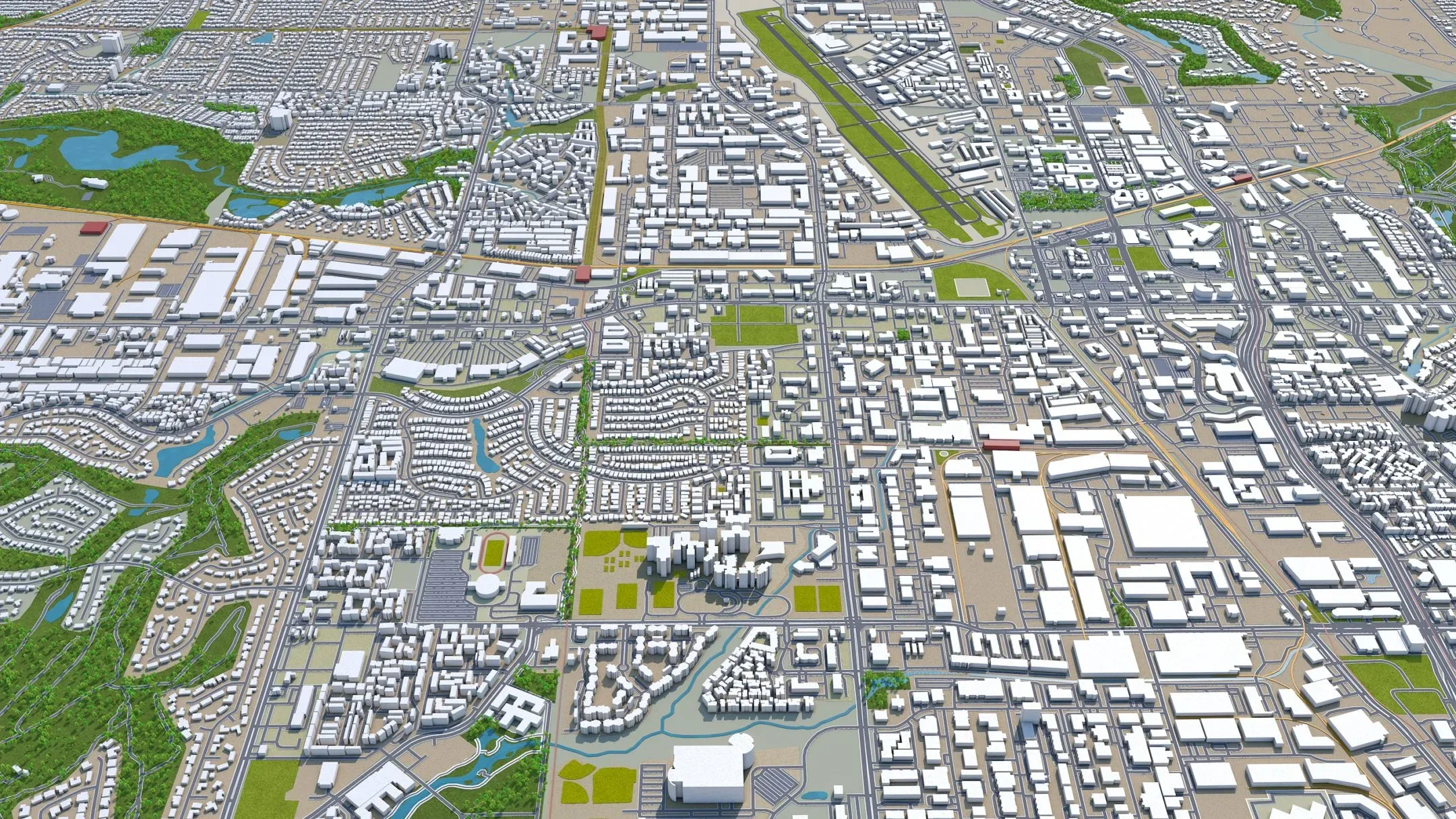 Carrollton city Texas USA 3d model 25km