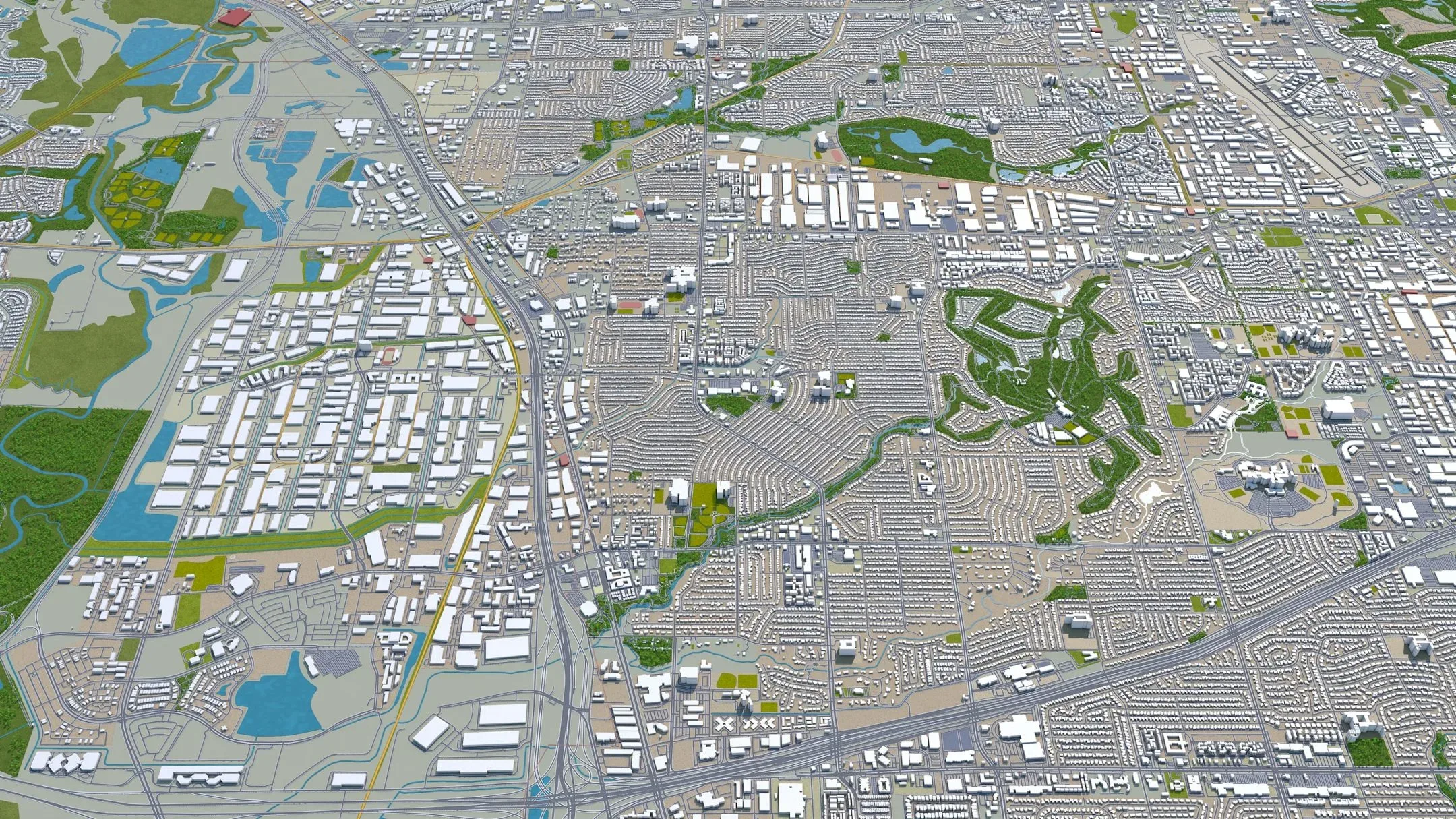 Carrollton city Texas USA 3d model 25km