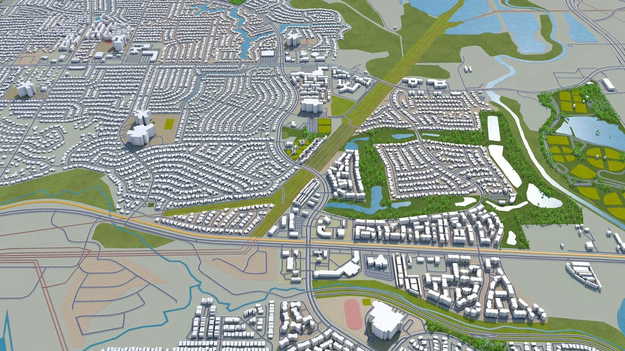 Carrollton city Texas USA 3d model 25km