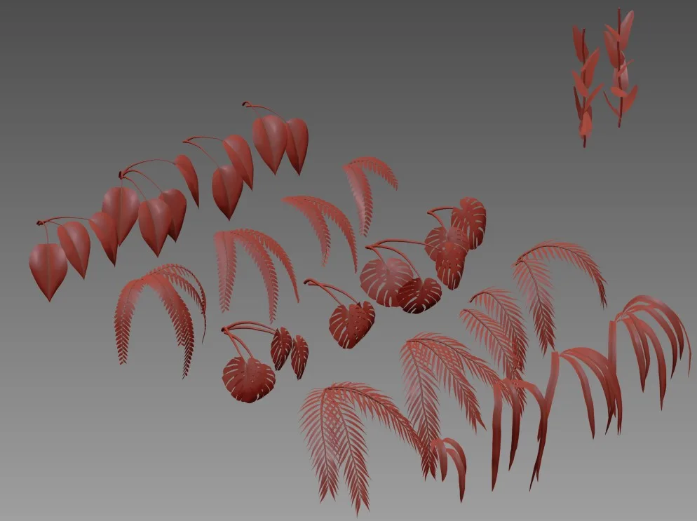 Zbrush Leaf & Plant IMM (LOW POLY) + video