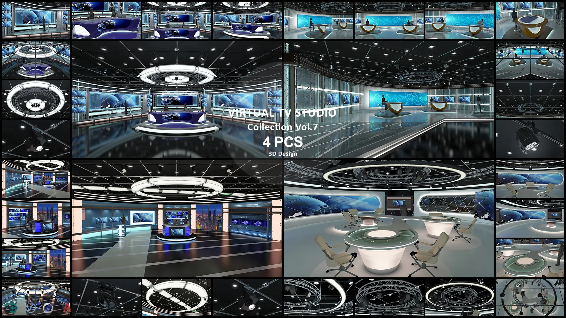 Virtual TV Studio Sets - Collection Vol 13 - 9 PCS DESIGN