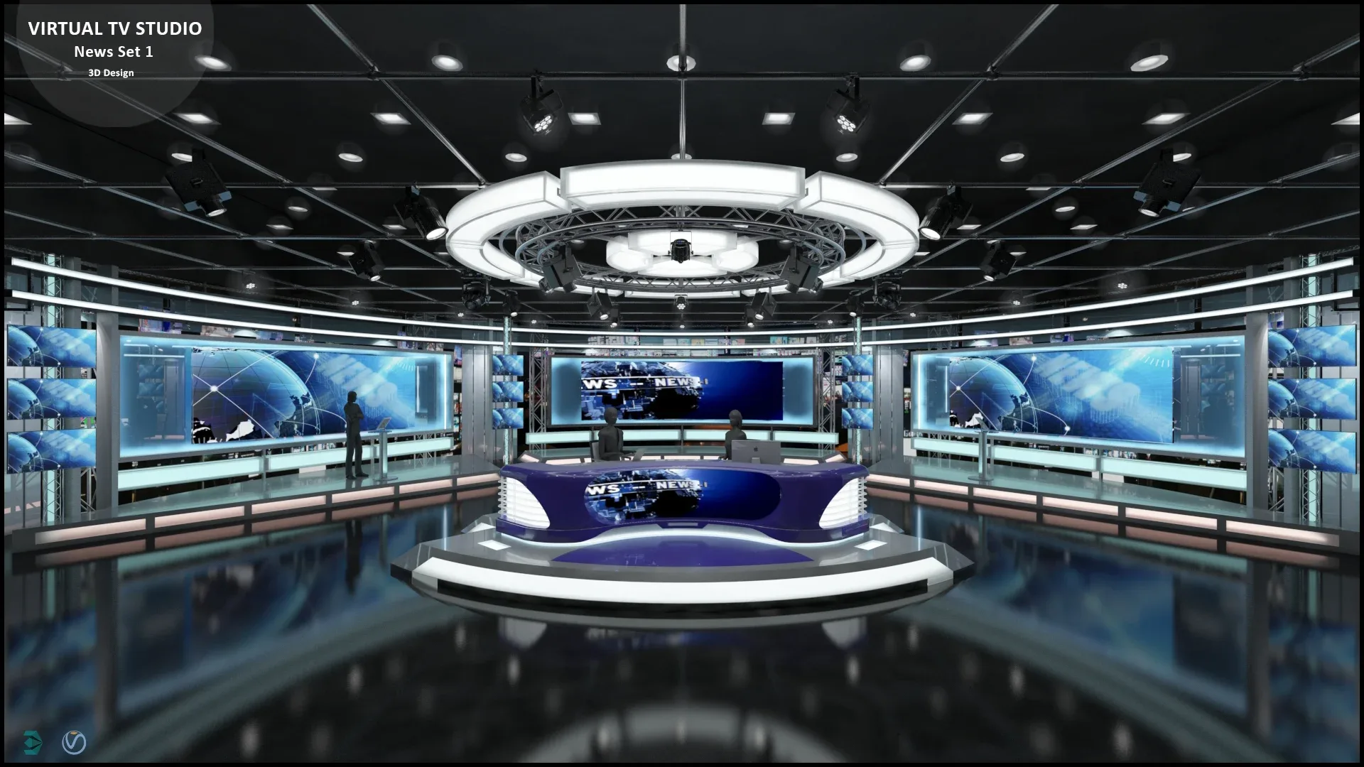 Virtual TV Studio Sets - Collection Vol 13 - 9 PCS DESIGN