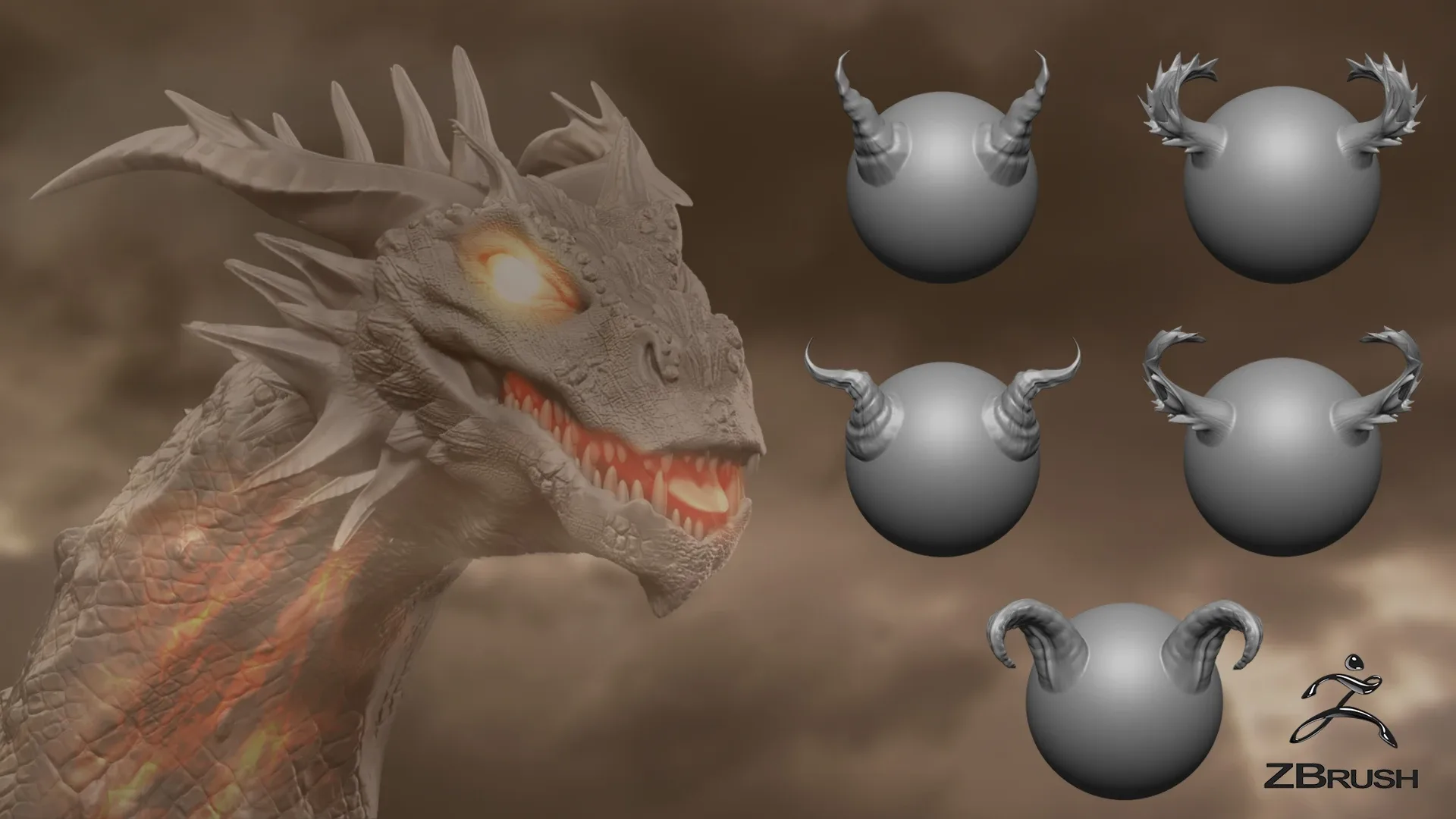 50 ZBrush - Skin and Horn VDM Brushes