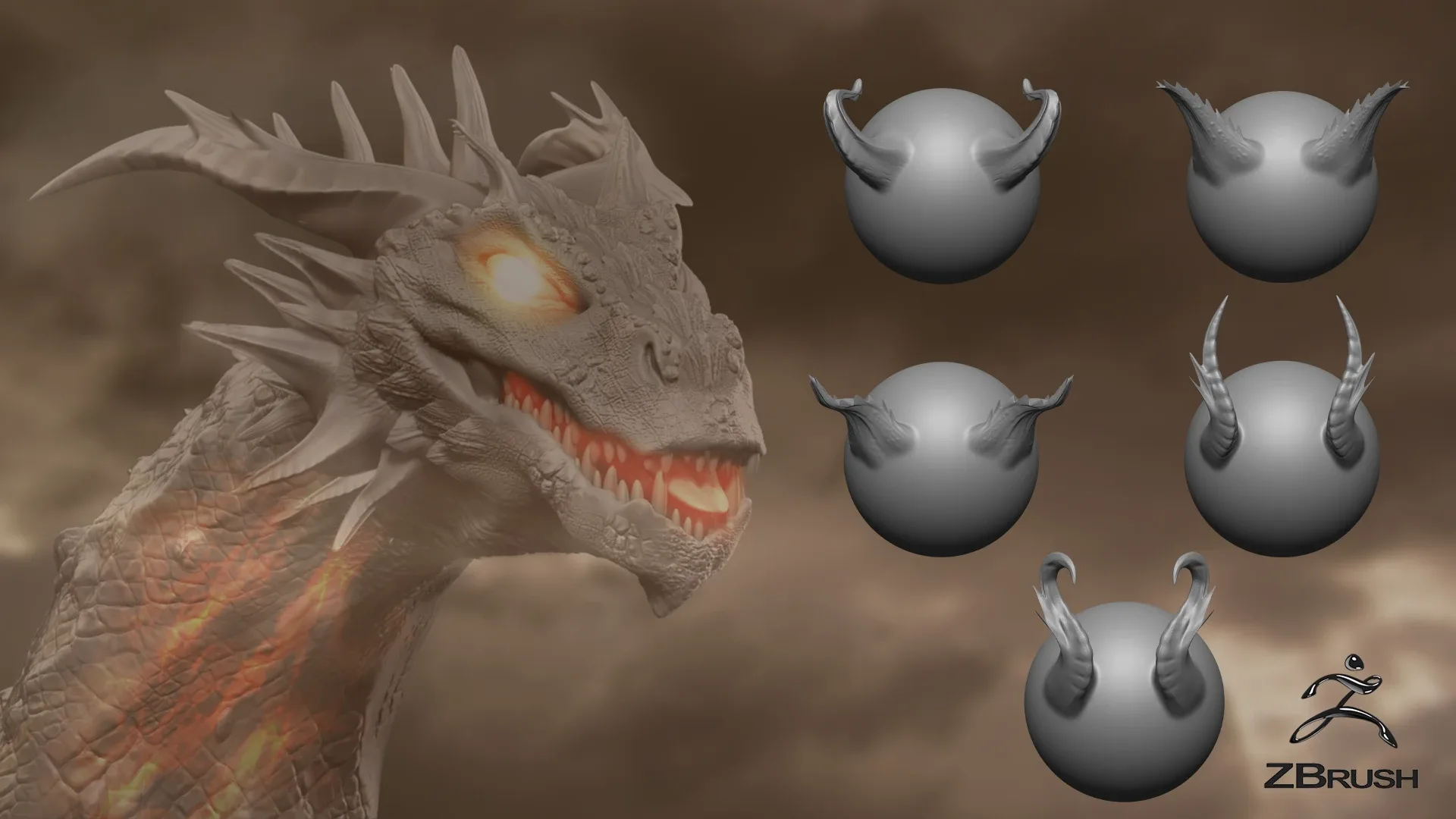 50 ZBrush - Skin and Horn VDM Brushes