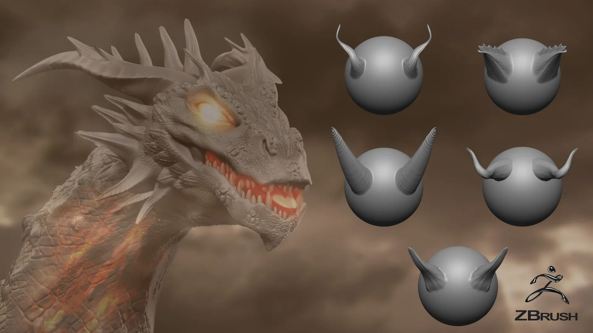 50 ZBrush - Skin and Horn VDM Brushes