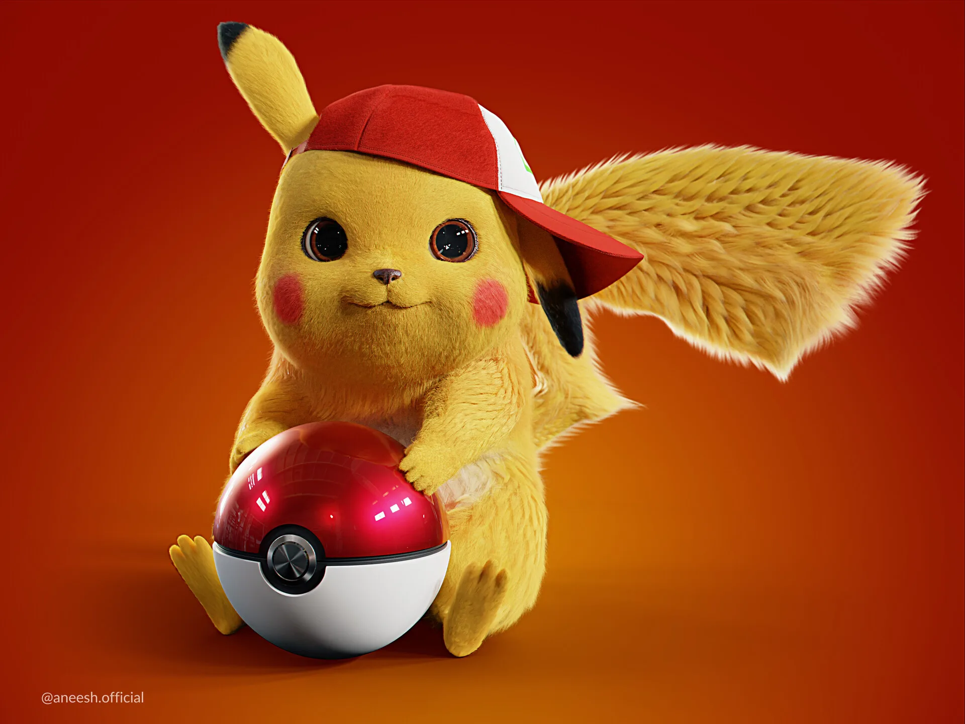 Pikachu - 3D Model | Ash's Cap | Pokeball