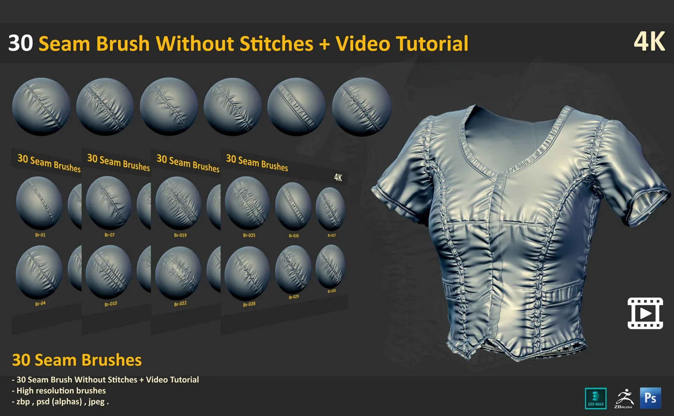 30 Seam Brush Without Stitches + Video Tutorial