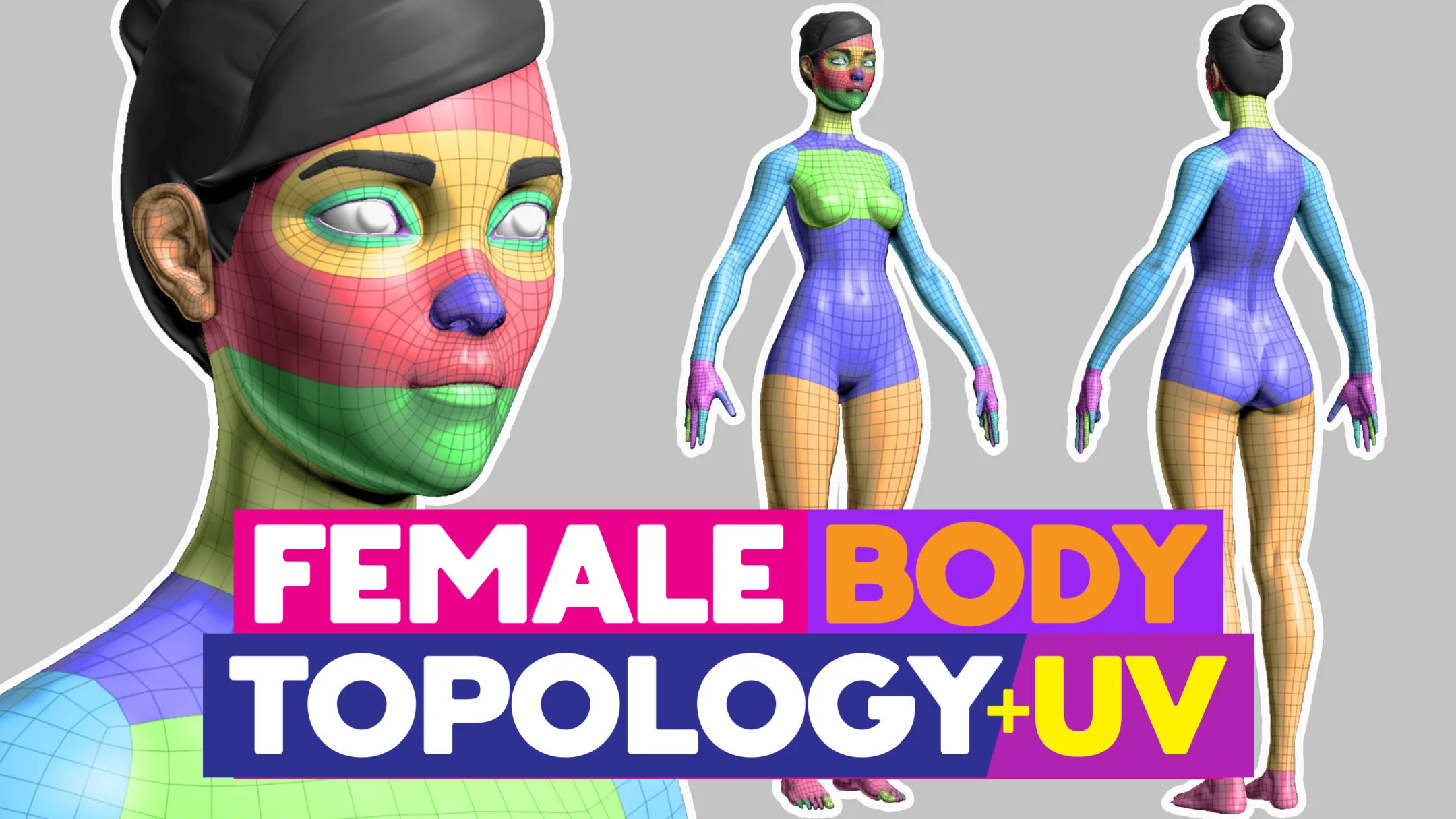 Full Female Body Topology and UV map