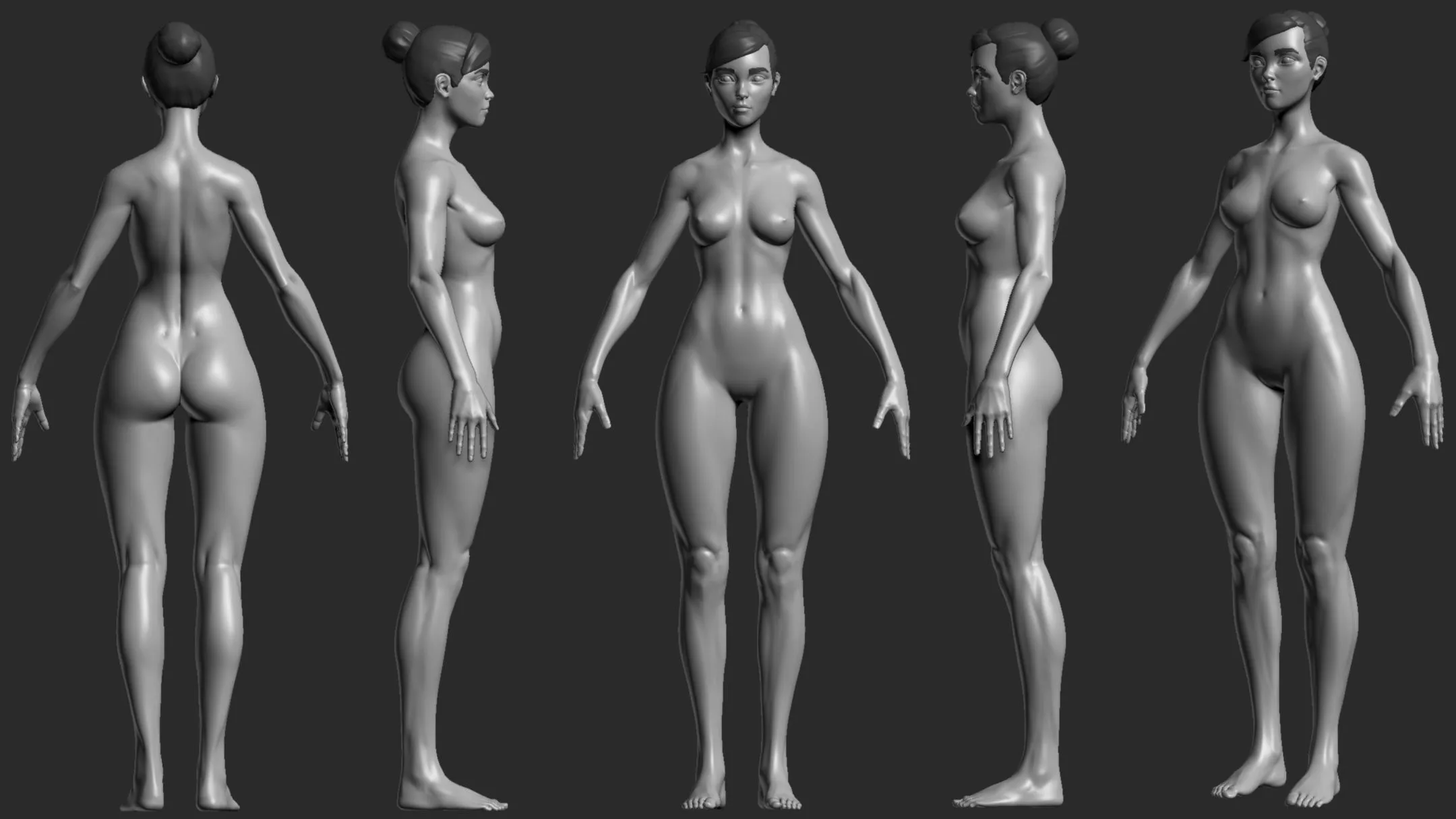 Full Female Body Topology and UV map