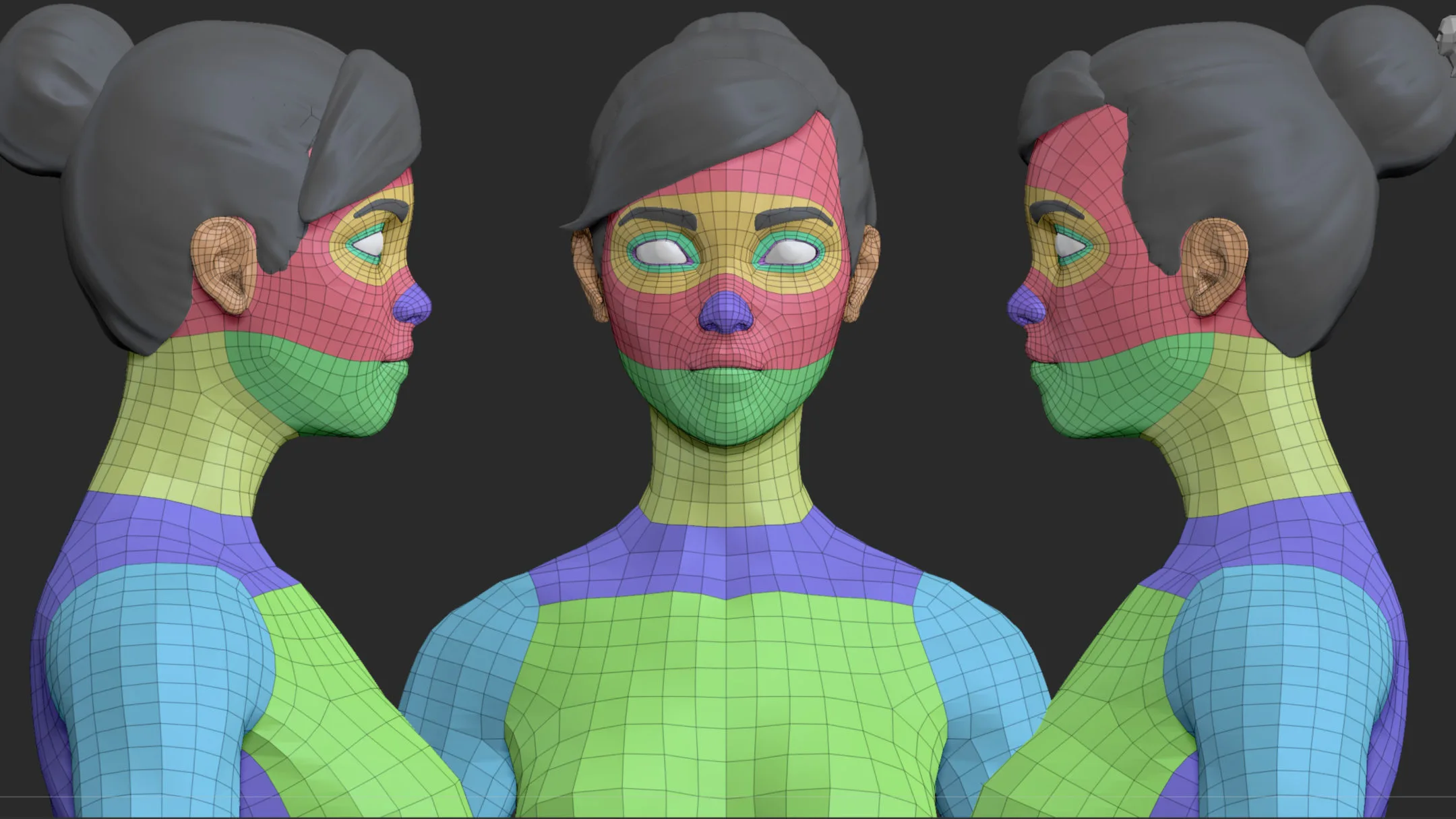 Full Female Body Topology and UV map