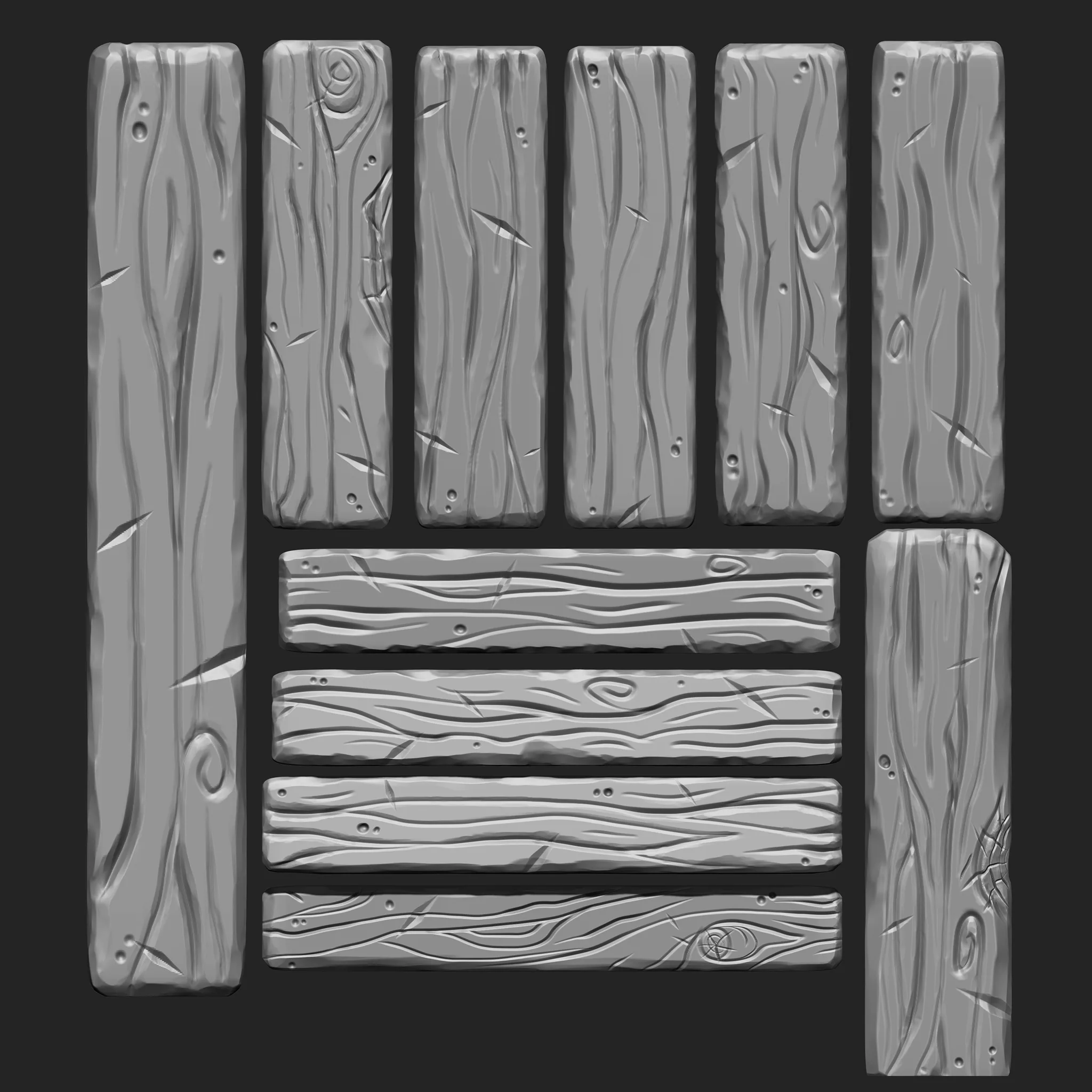 Stylized Wooden Plank IMM Brush Pack 21 in One