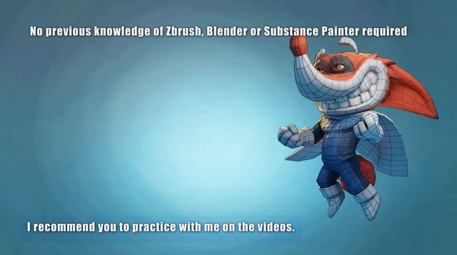 Zbrush-Blender-Substance Painter Full 3D Game Character Tutorial for Absolute Beginners