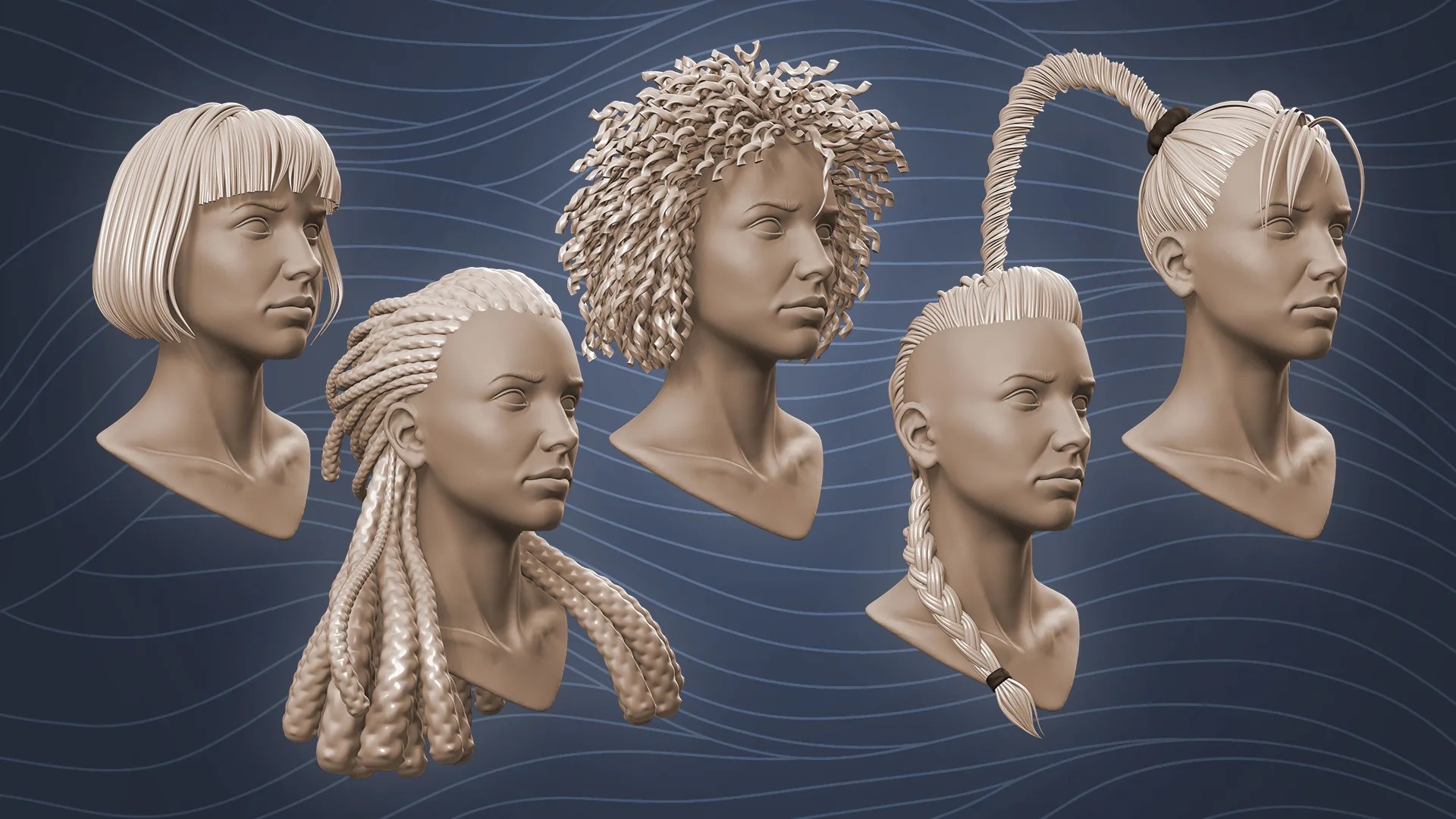 Stylized Hair Strands for ZBrush and Blender