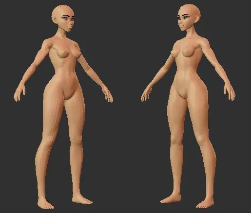 Stylized Female Basemesh v2 .ZTL .blend .fbx