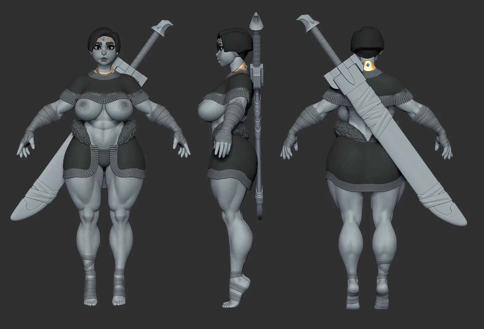 Basemesh - Barbarian Female