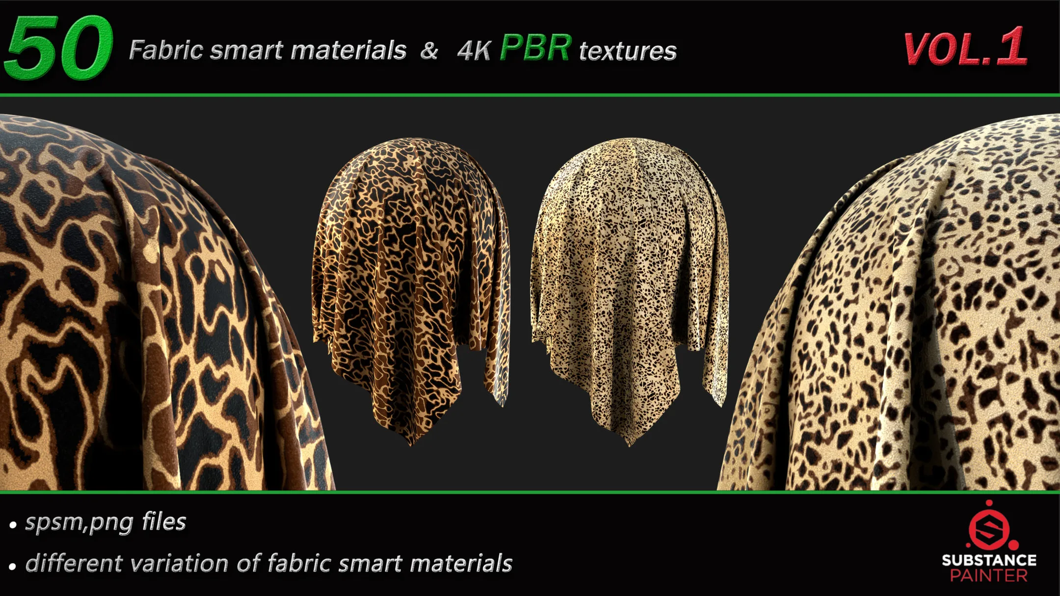 50 High Quality Fabric Smart Material Bundle + 4K PBR Texture_VOL.1