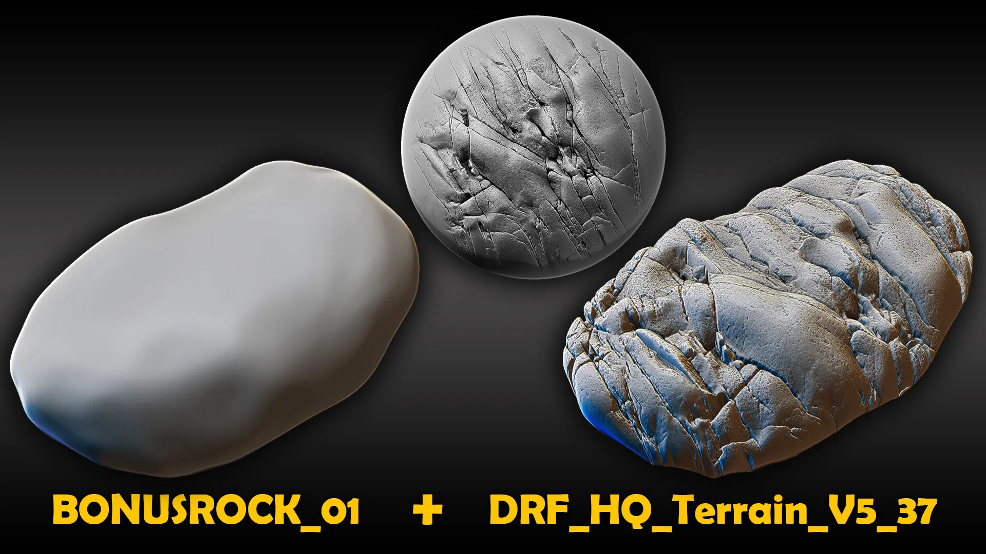 Ultra HQ Seamless Terrain / Rocks Sculpt brushes + Alpha/Height maps set Vol.5