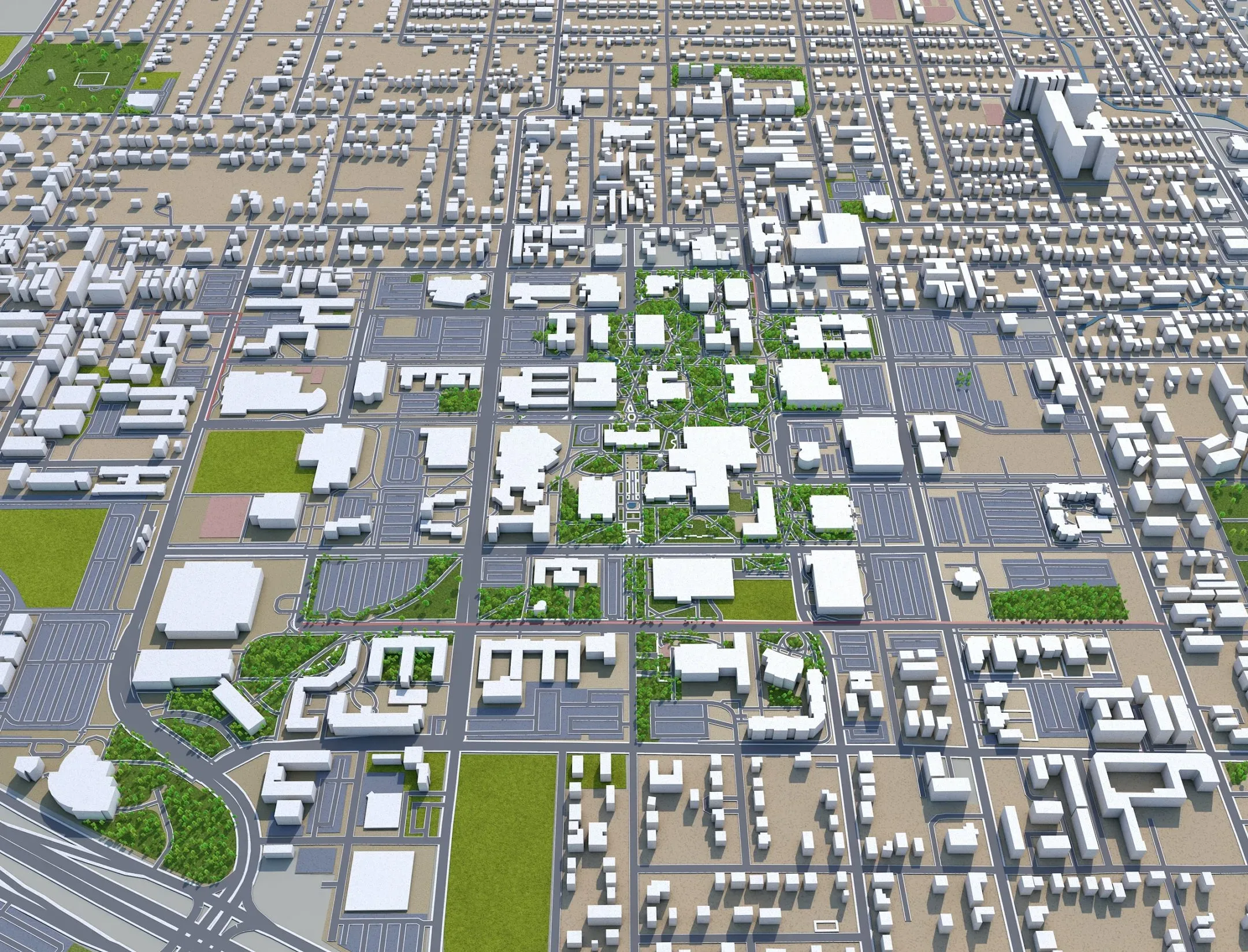 Denton city Texas USA 3d model 40km