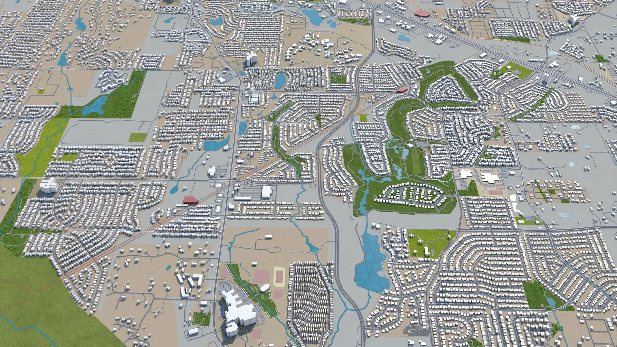 Denton city Texas USA 3d model 40km