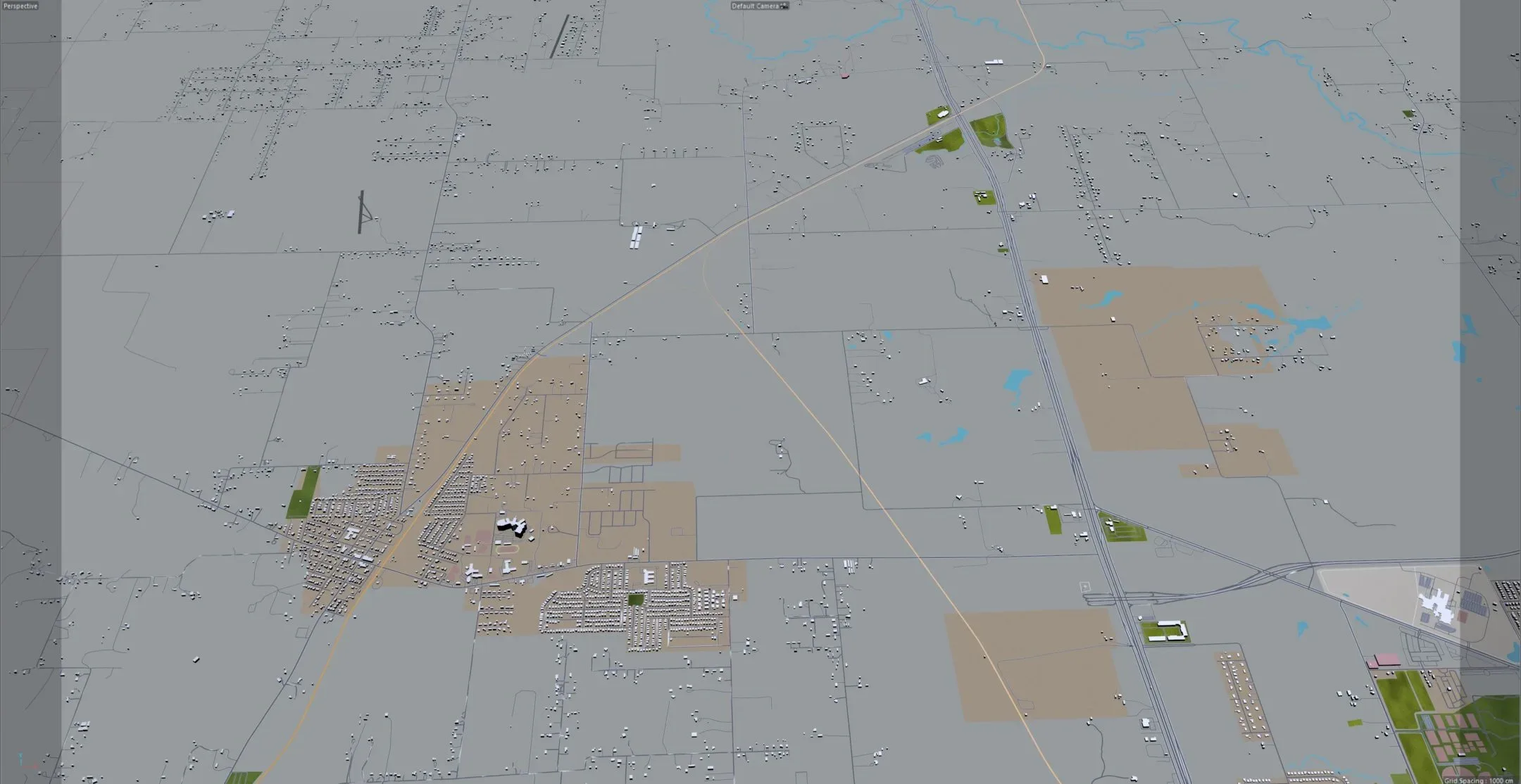 Denton city Texas USA 3d model 40km