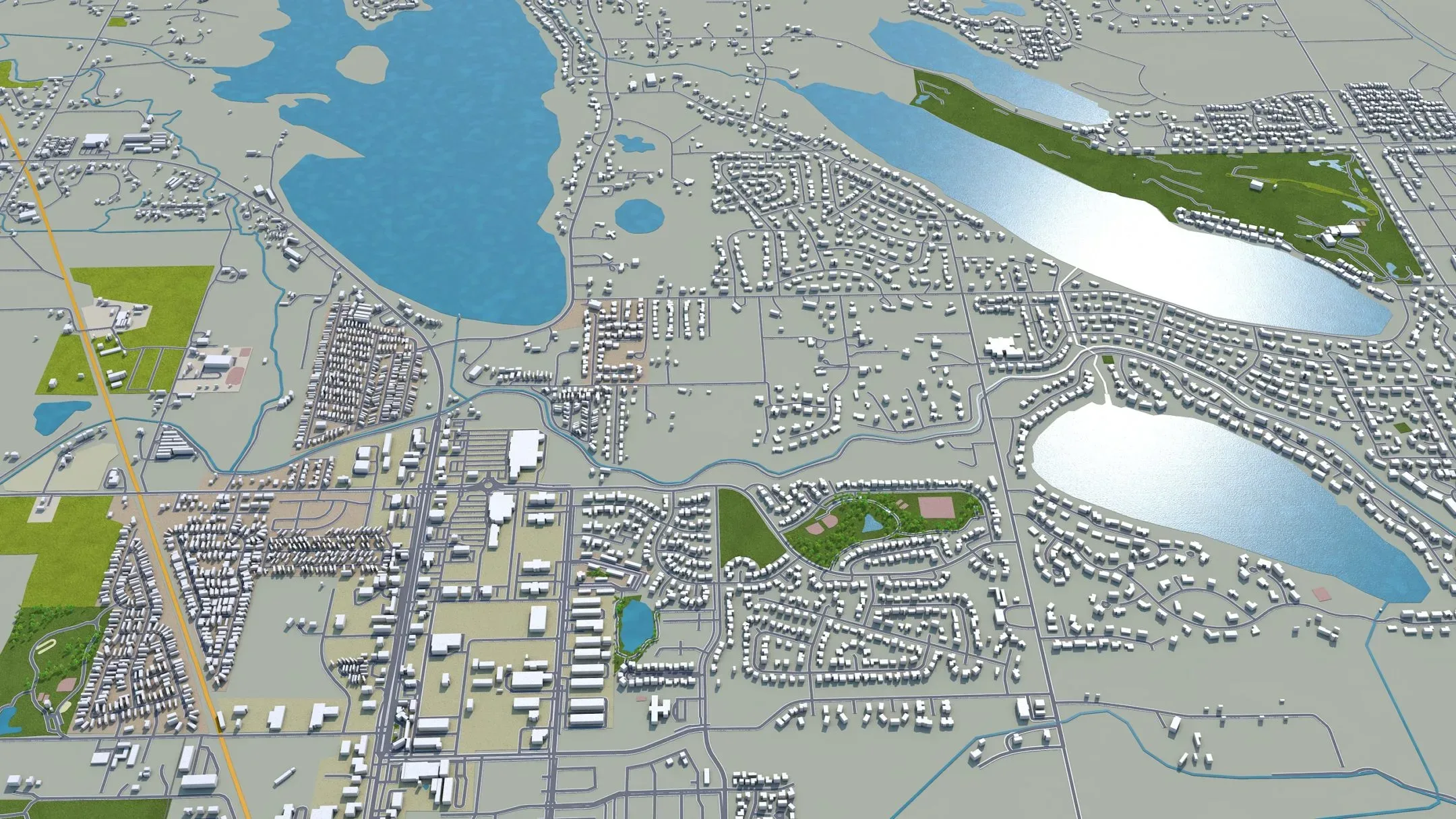 Fort Collins city Colorado USA 3d model 30km