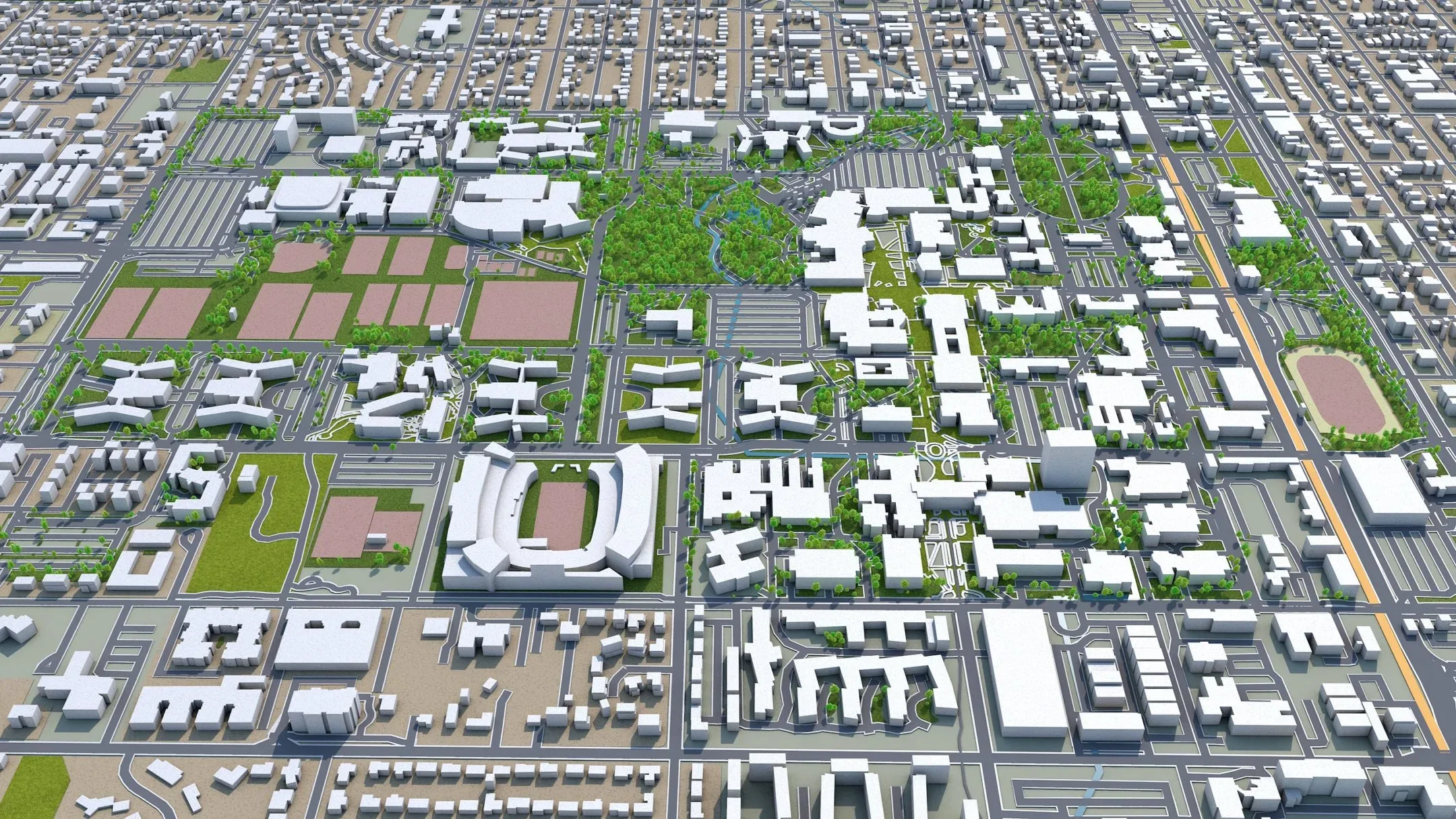 Fort Collins city Colorado USA 3d model 30km