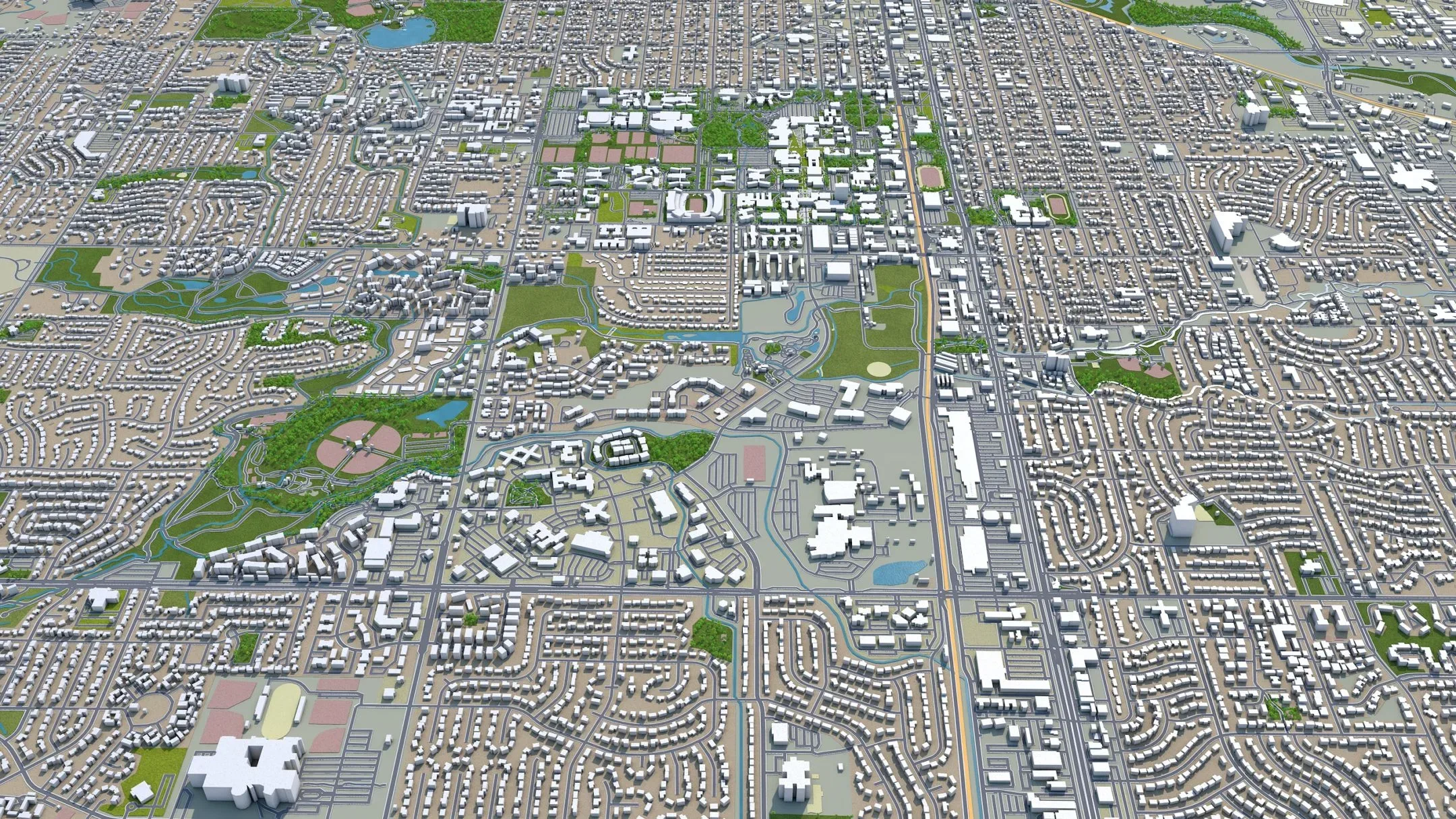 Fort Collins city Colorado USA 3d model 30km