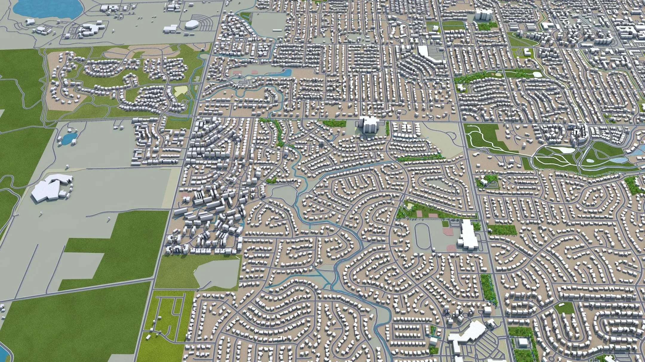 Fort Collins city Colorado USA 3d model 30km