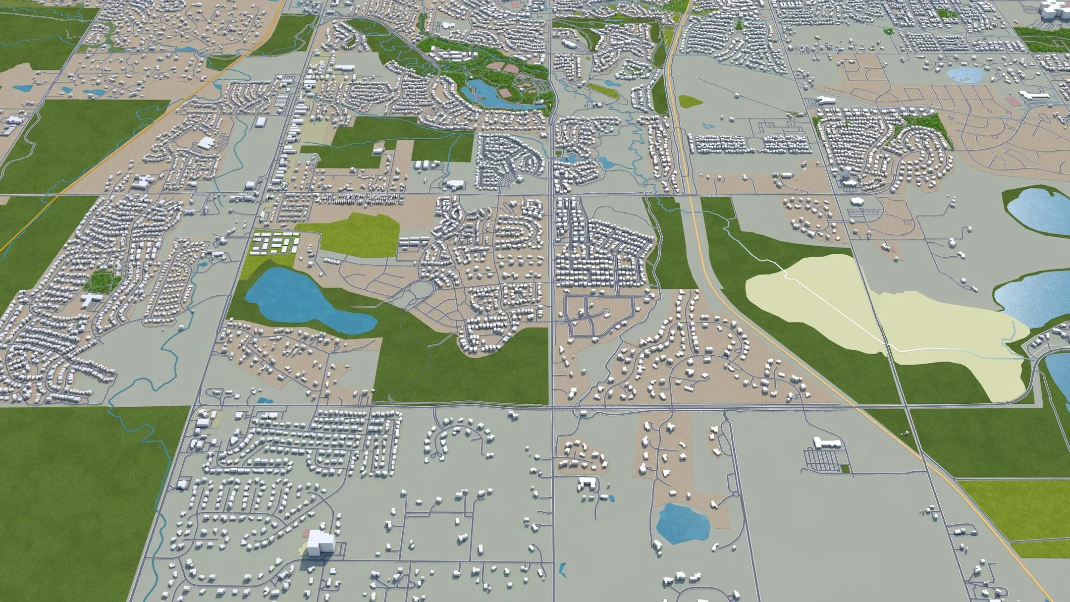 Fort Collins city Colorado USA 3d model 30km