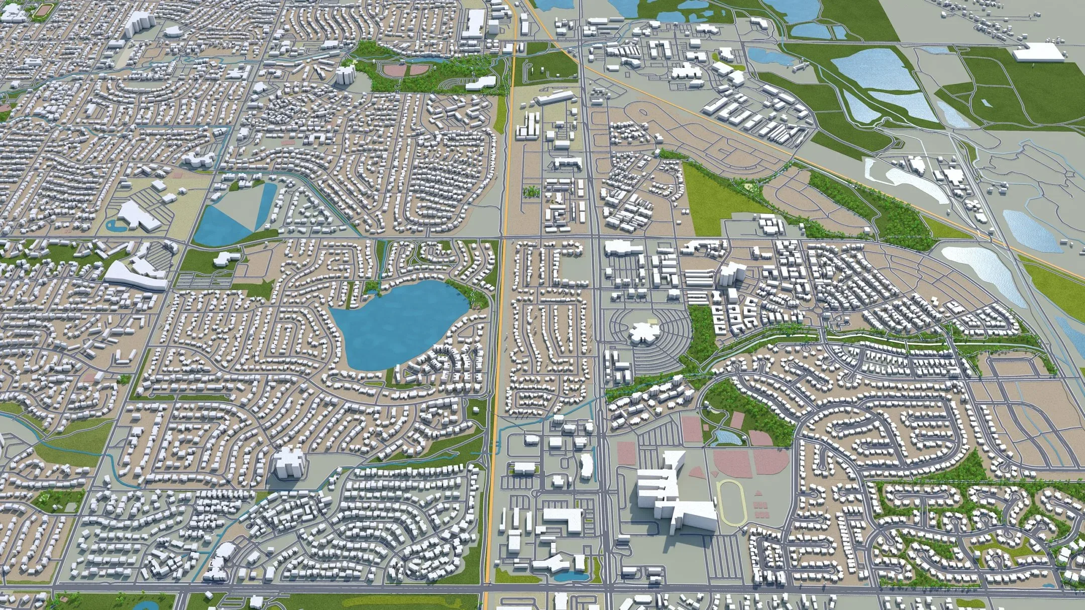 Fort Collins city Colorado USA 3d model 30km