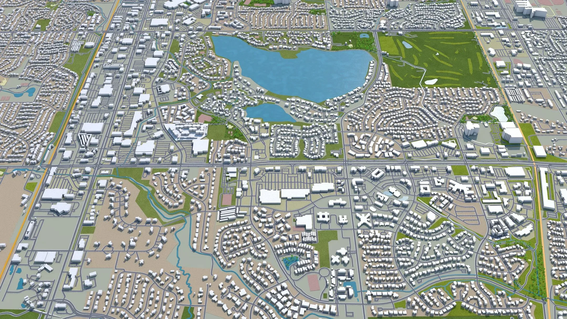 Fort Collins city Colorado USA 3d model 30km