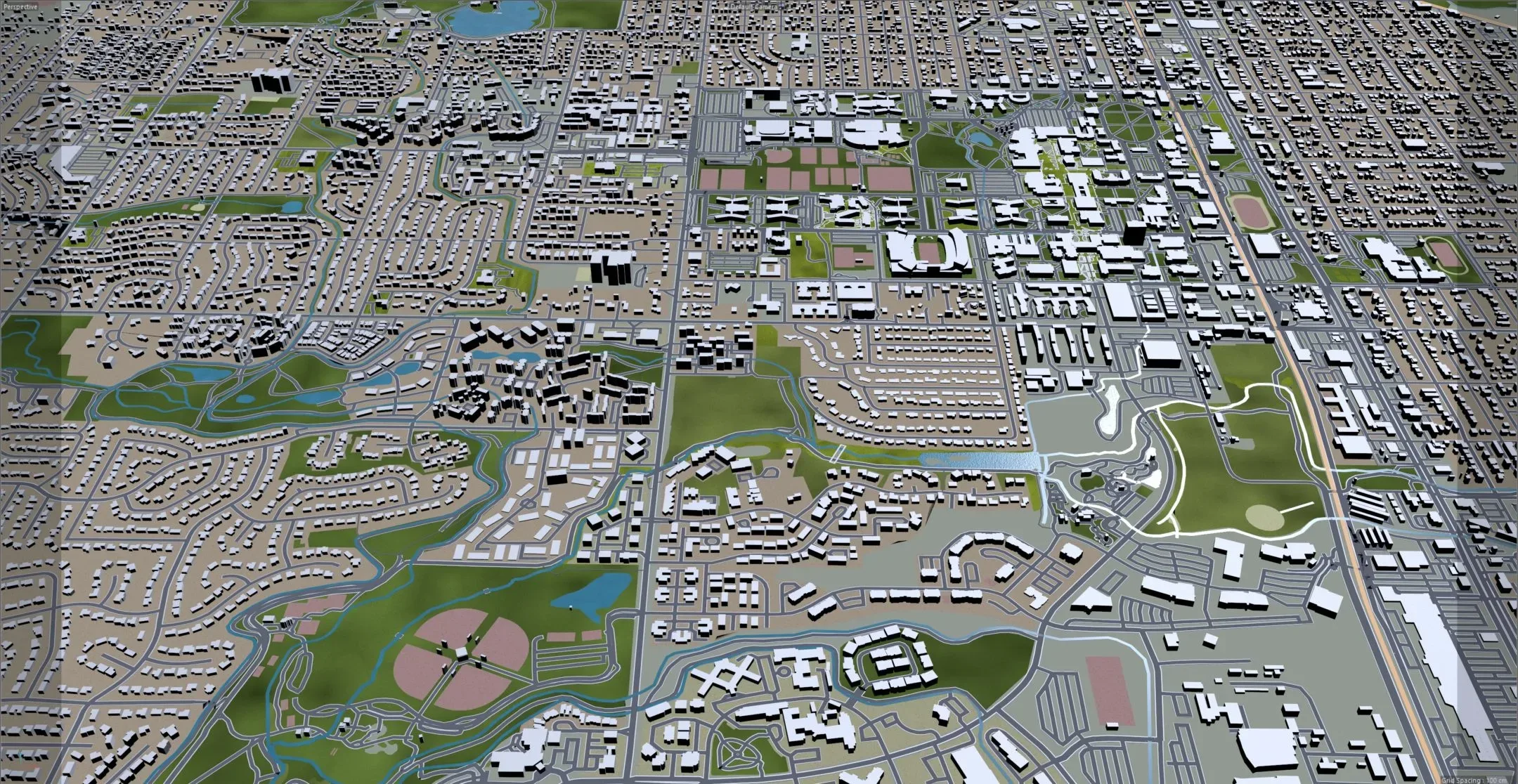 Fort Collins city Colorado USA 3d model 30km