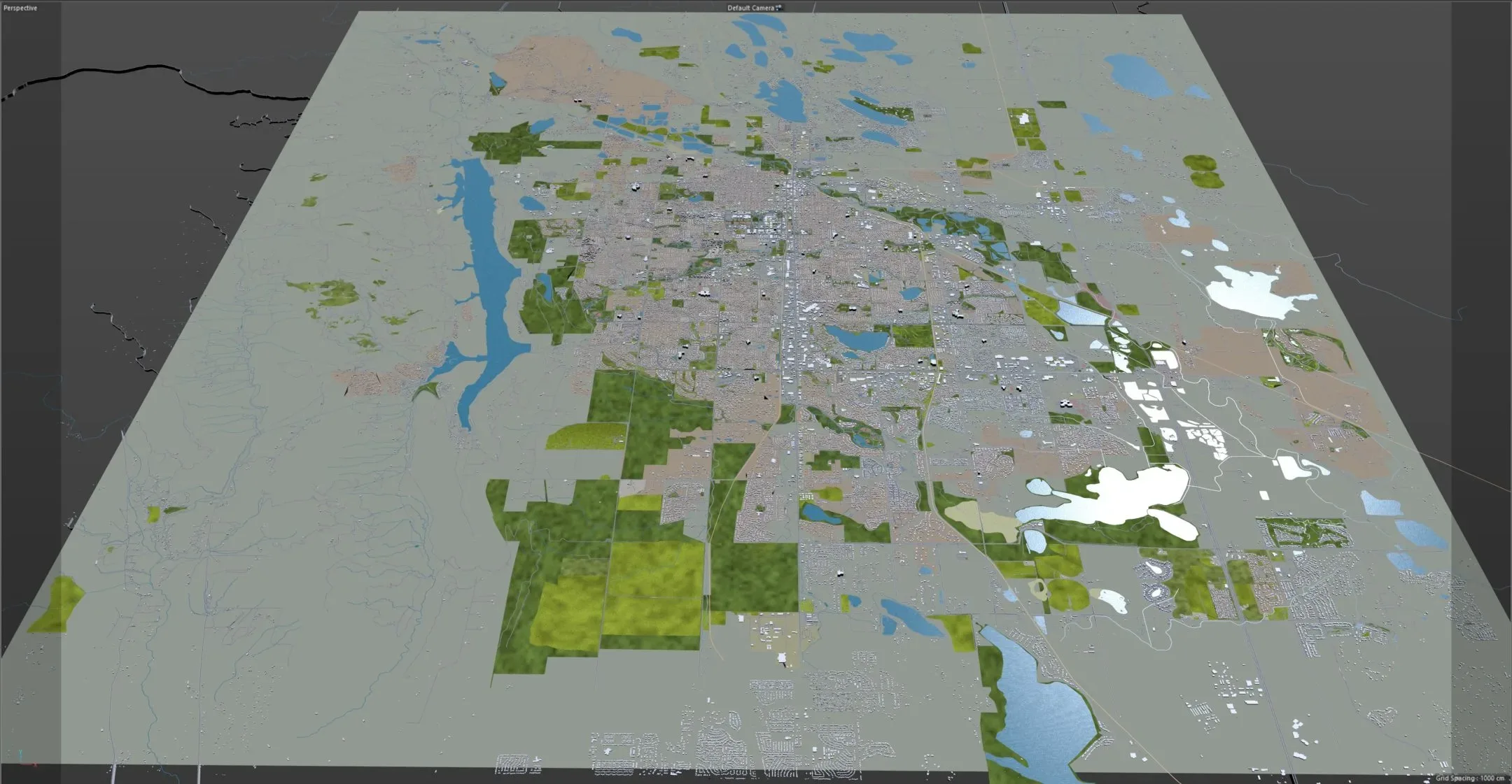 Fort Collins city Colorado USA 3d model 30km