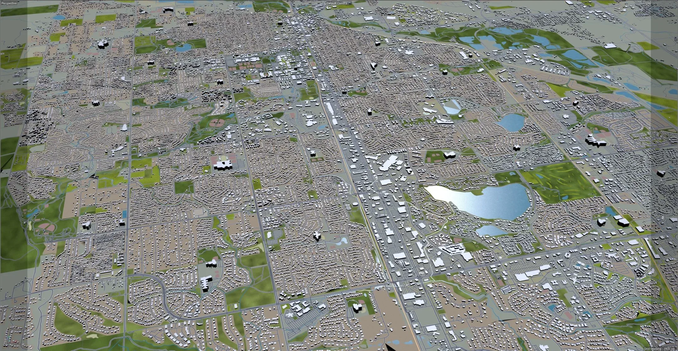 Fort Collins city Colorado USA 3d model 30km