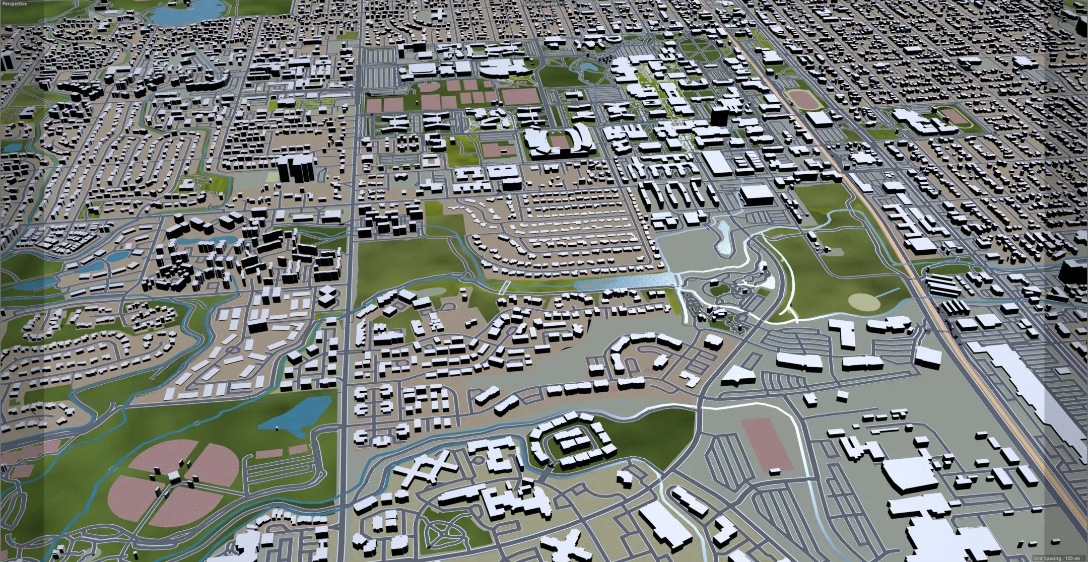 Fort Collins city Colorado USA 3d model 30km