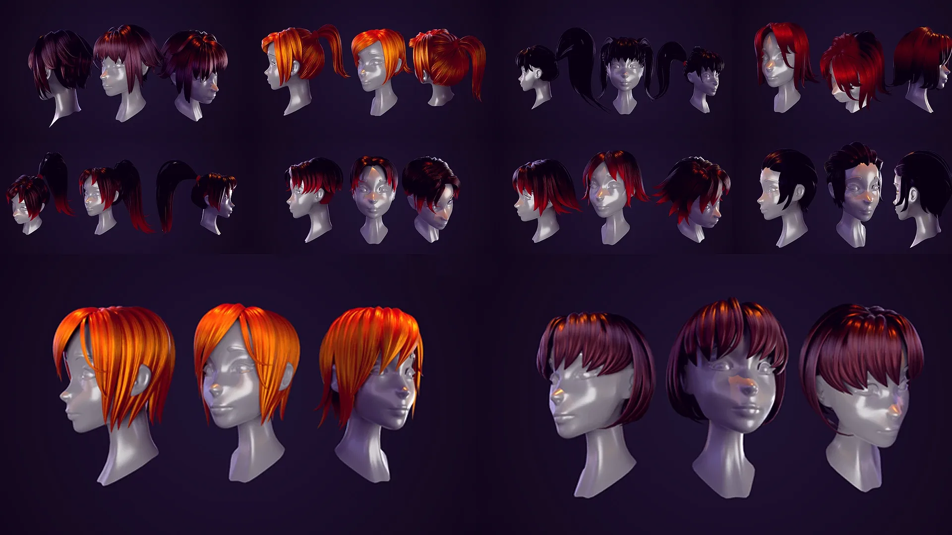 Hair Pack 10 Models