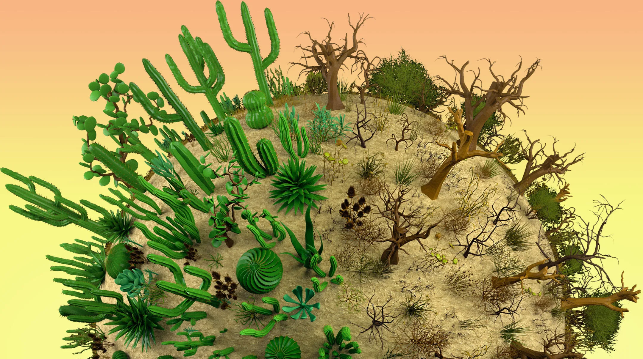 50 Desert Plant IMM Brushes for Zbrush