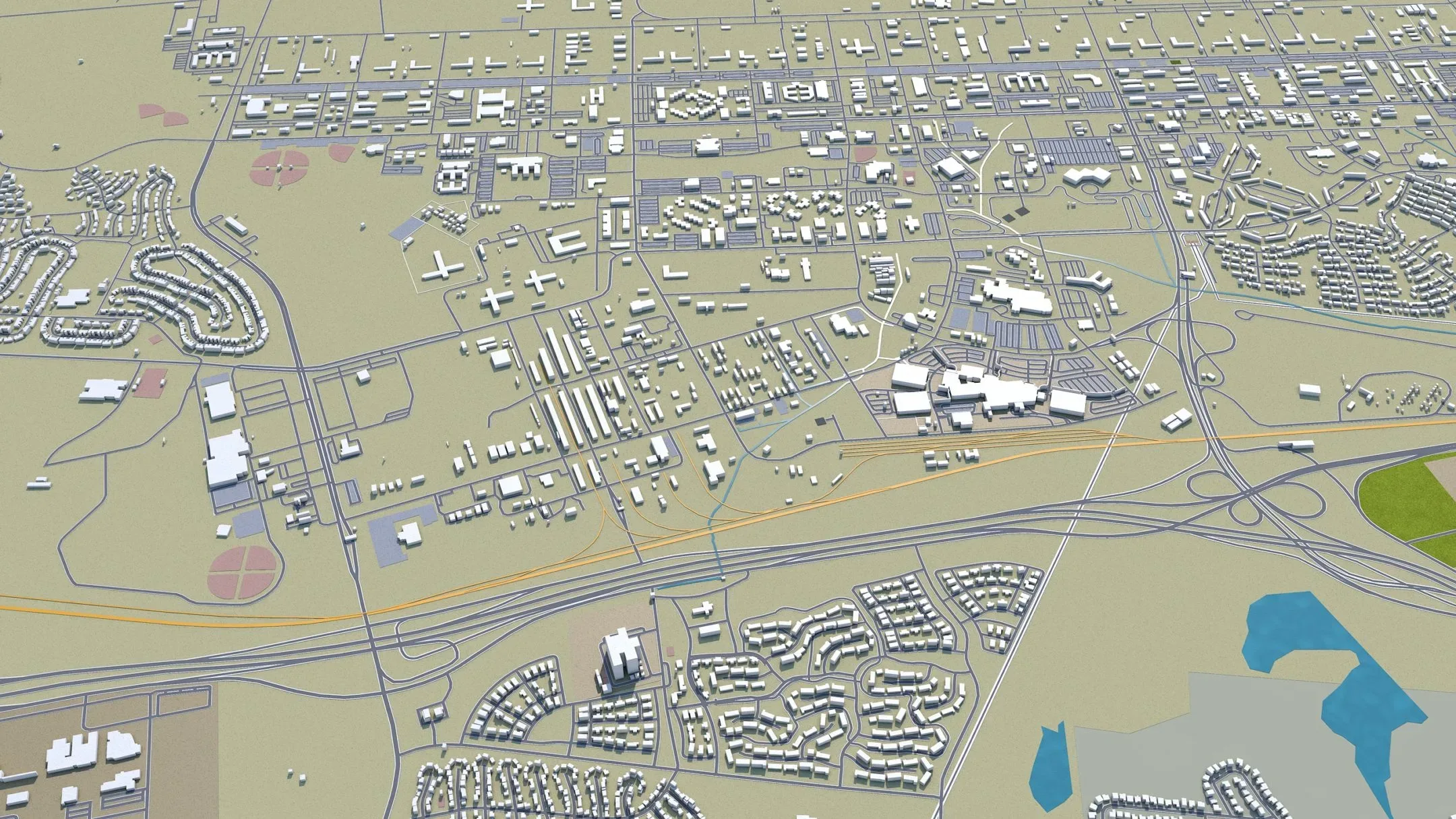 Killeen city Texas USA 3d model 25km