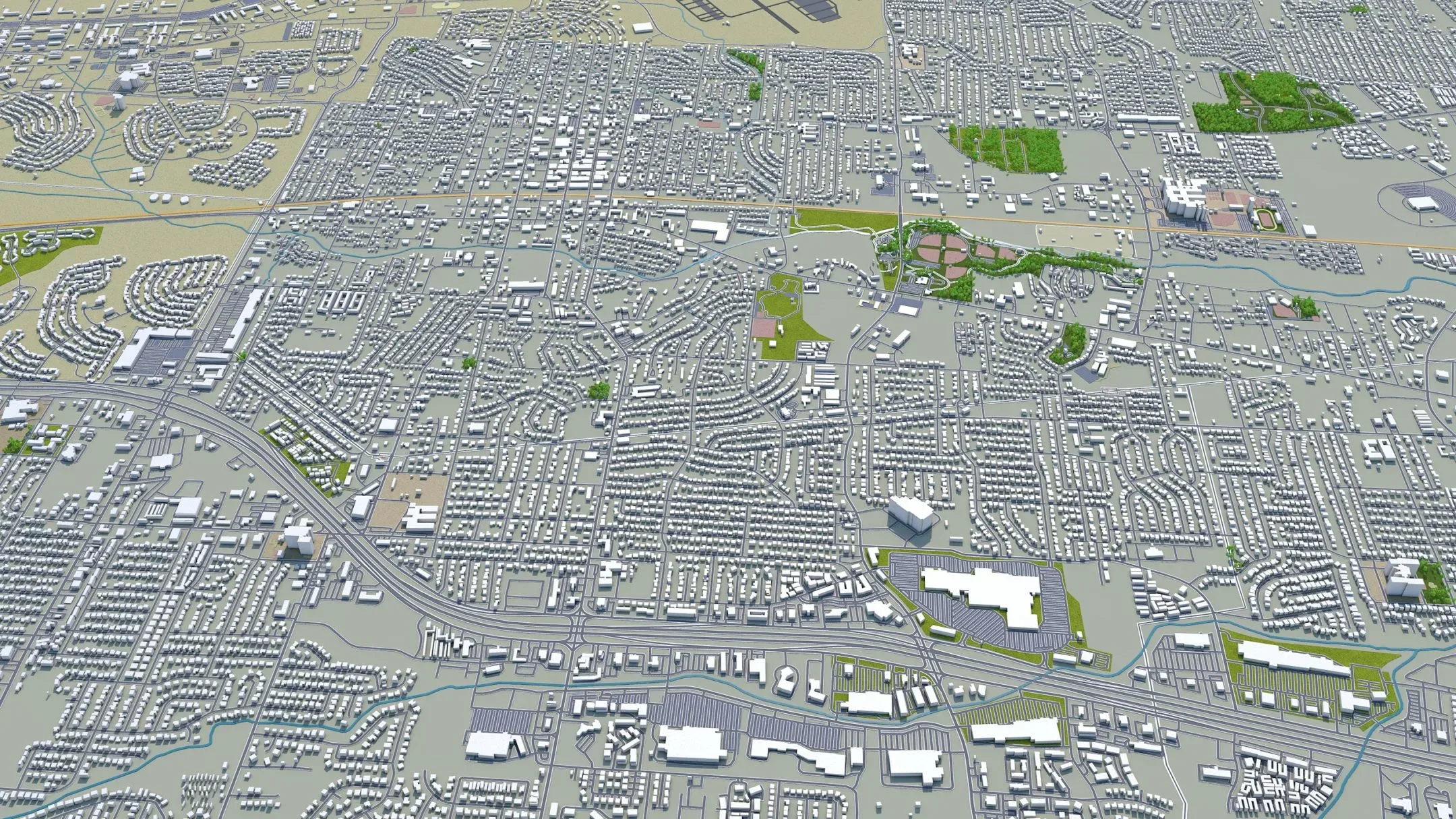 Killeen city Texas USA 3d model 25km