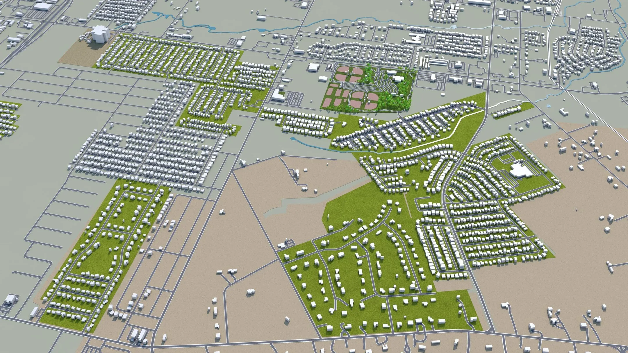 Killeen city Texas USA 3d model 25km