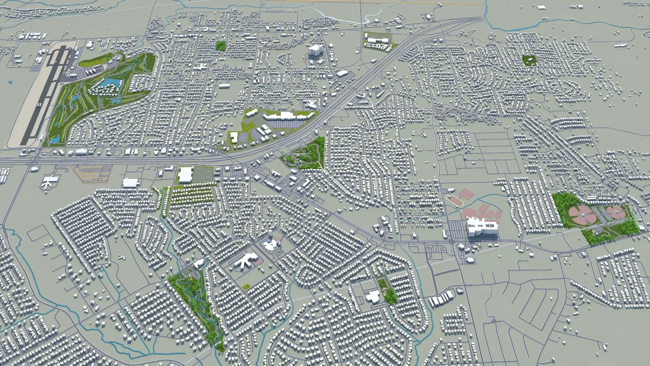 Killeen city Texas USA 3d model 25km