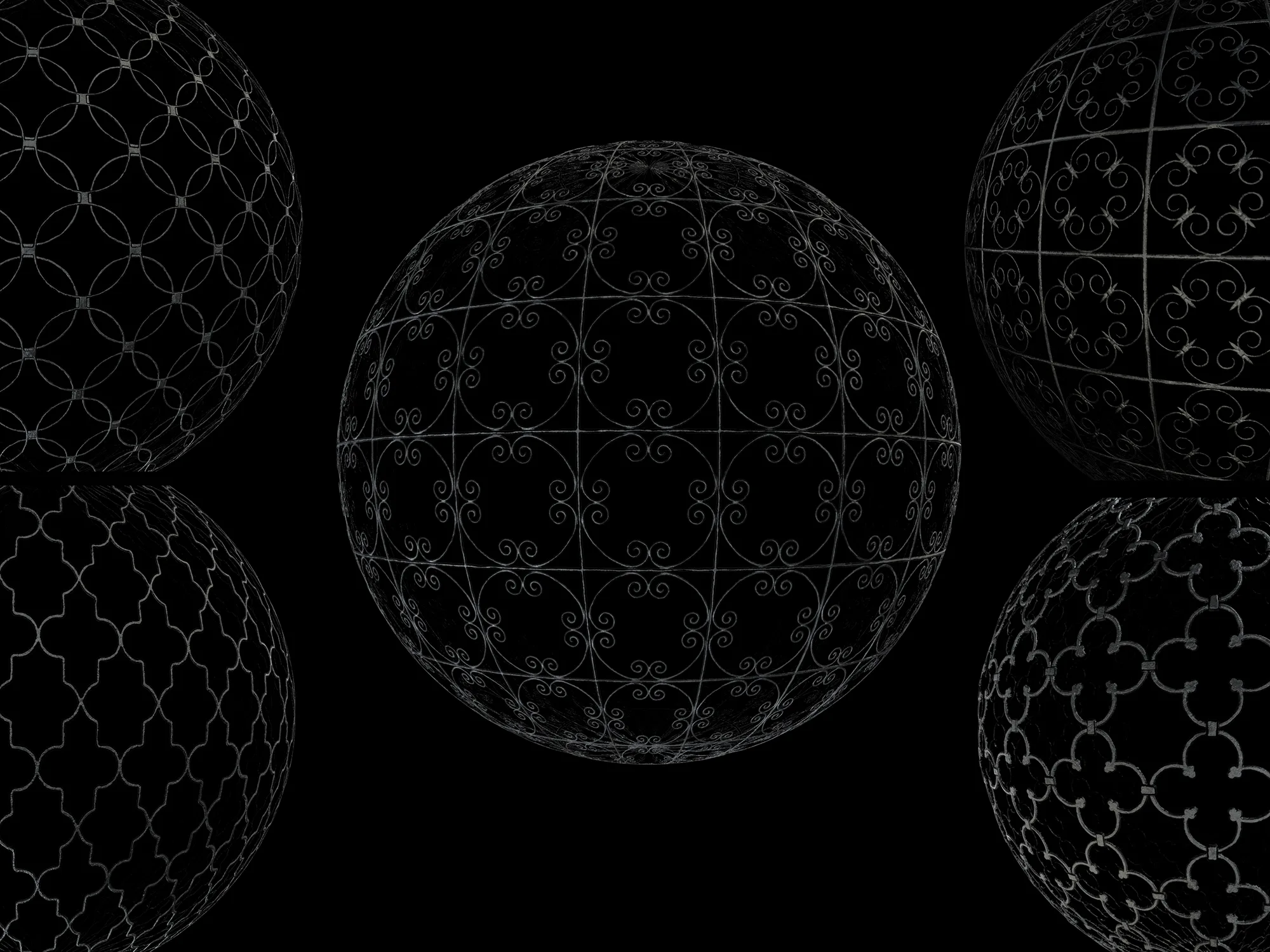 10 Metallic Decorative Fences SBSAR+2K PNG File