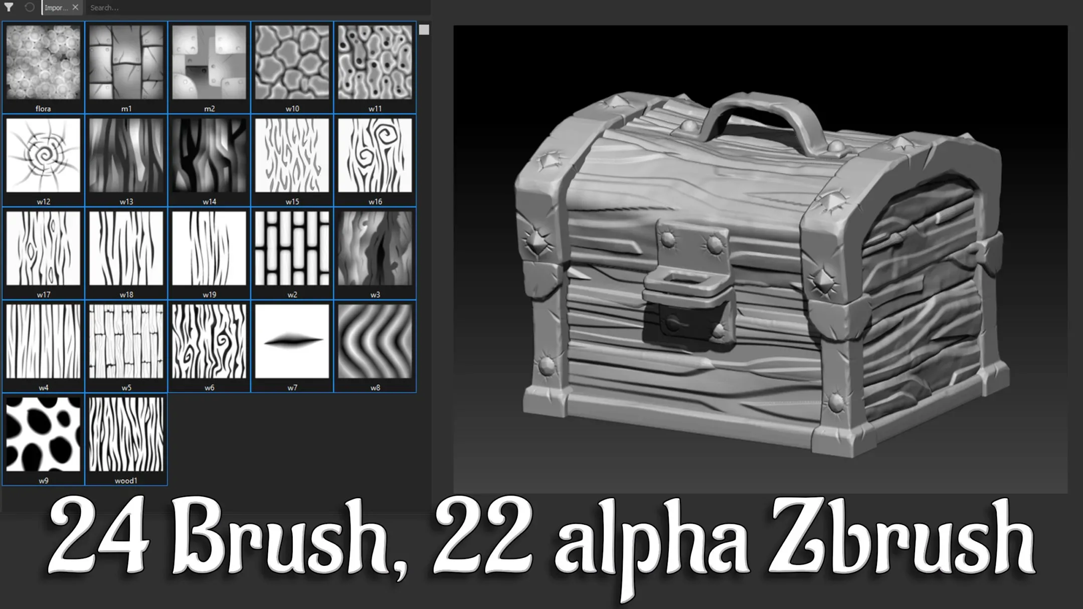 24 ZBP Brush, 22 Alpha Zbrush