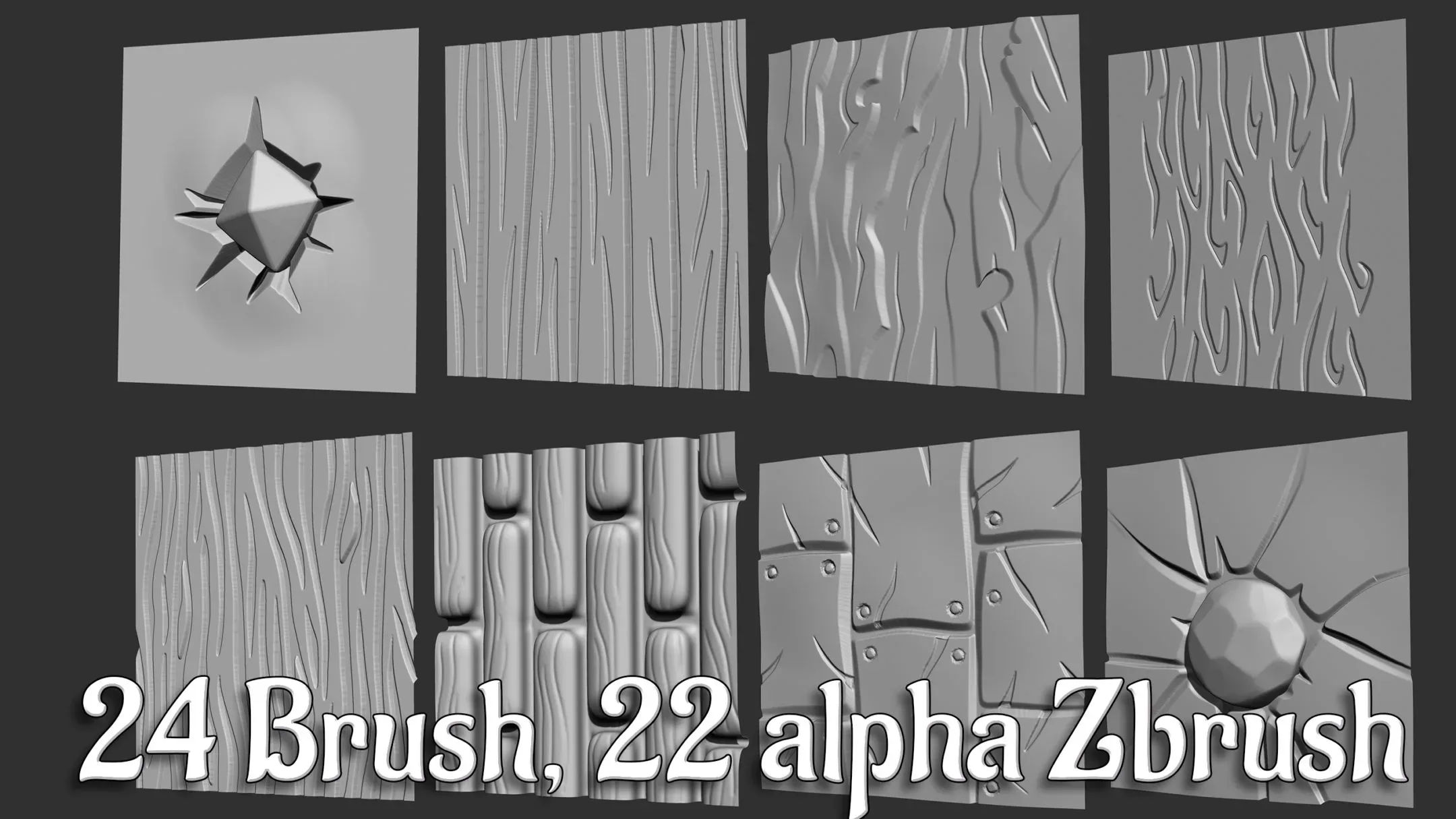 24 ZBP Brush, 22 Alpha Zbrush