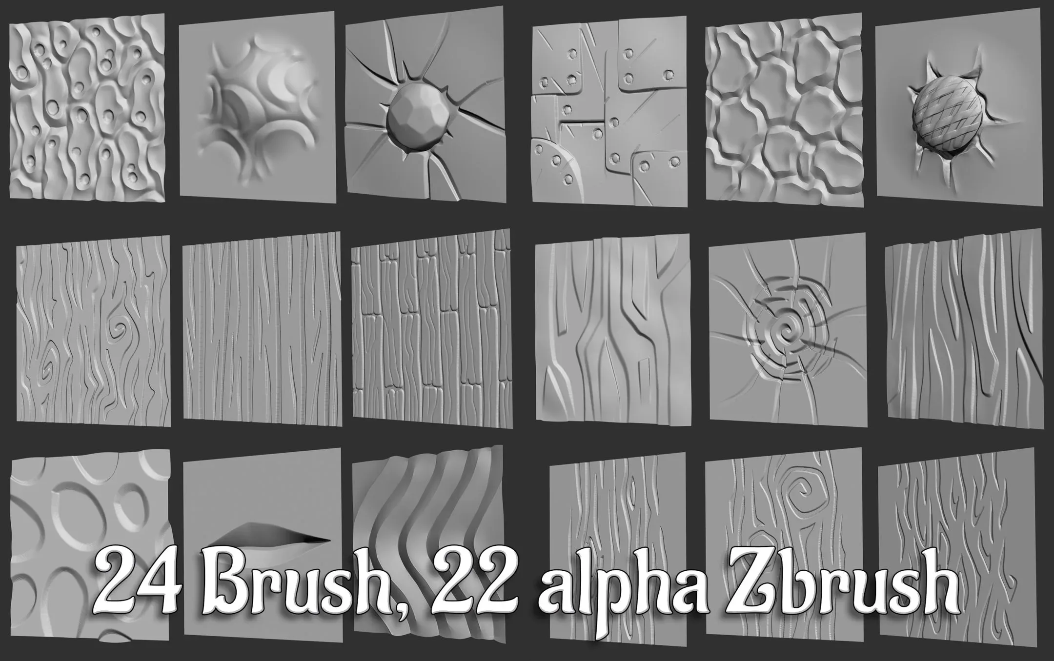 24 ZBP Brush, 22 Alpha Zbrush