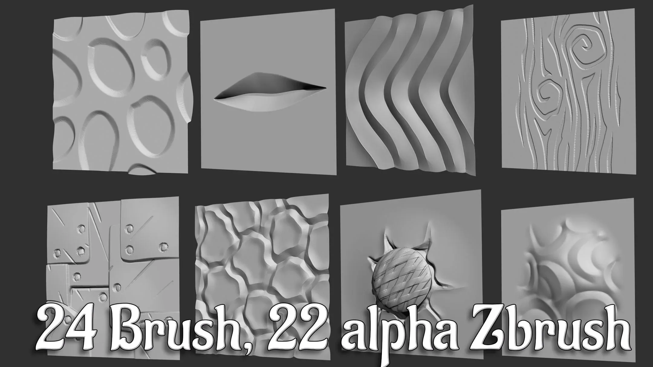 24 ZBP Brush, 22 Alpha Zbrush
