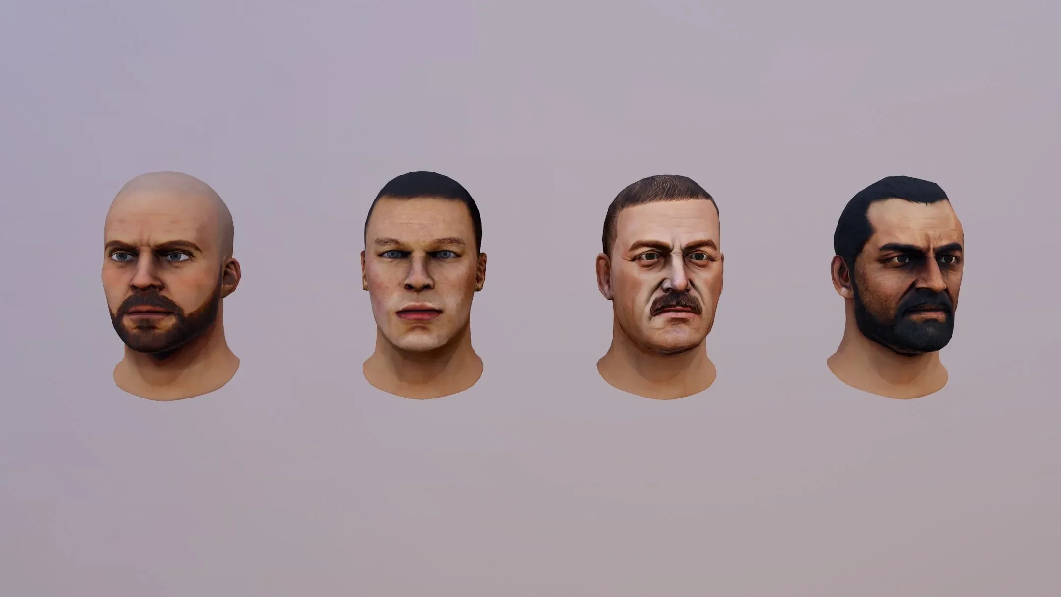 4 Male Heads