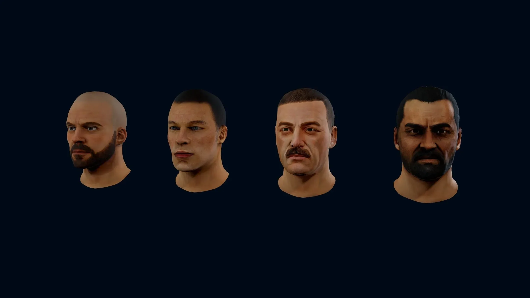 4 Male Heads